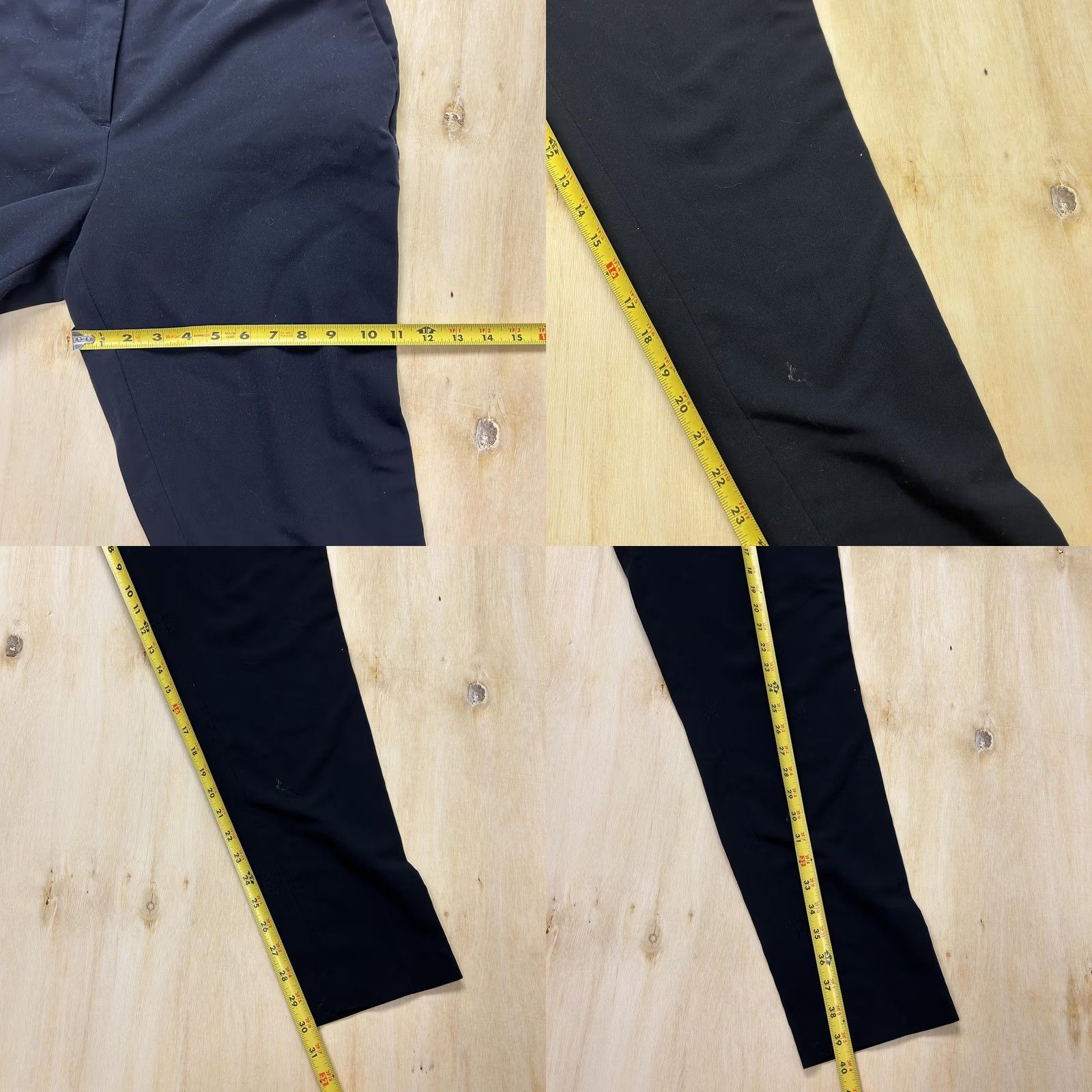 Vintage VINTAGE? No. Ico Dress Pants Womens 10 Black Straight Leg Flat Front Stretch Career Work Size 32" / US 10 / IT 46 - 8 Thumbnail