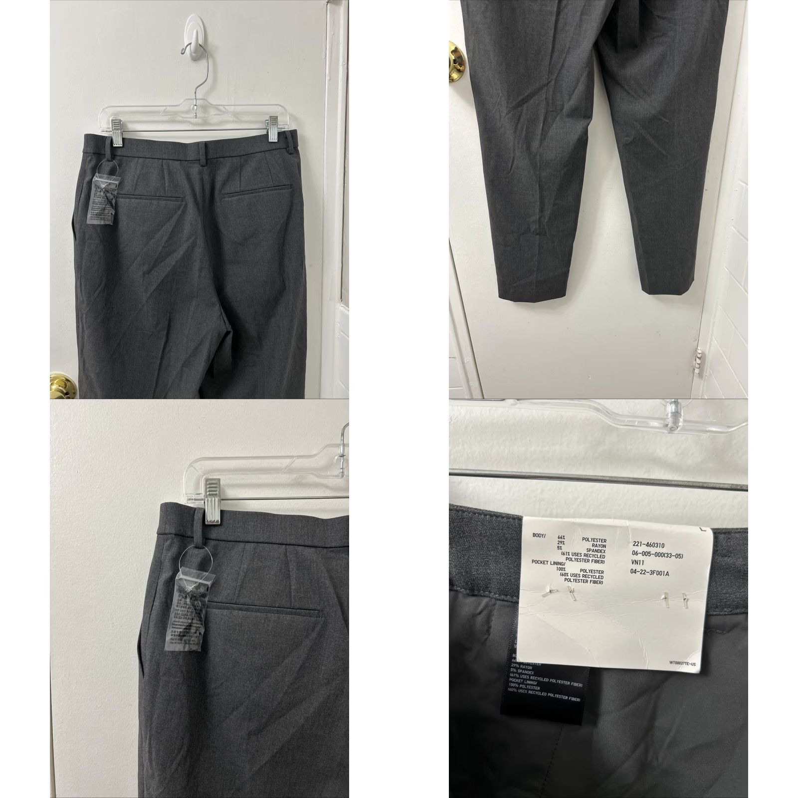 Uniqlo Uniqlo Pants Womens Large L33 Gray NWT Ankle Trousers Zipper Pockets Stretch Wrinkle-Resistant Flat Front Office Workwear Casual Modern 30x28 Size 36" / US 14 / IT 50 - 8 Thumbnail
