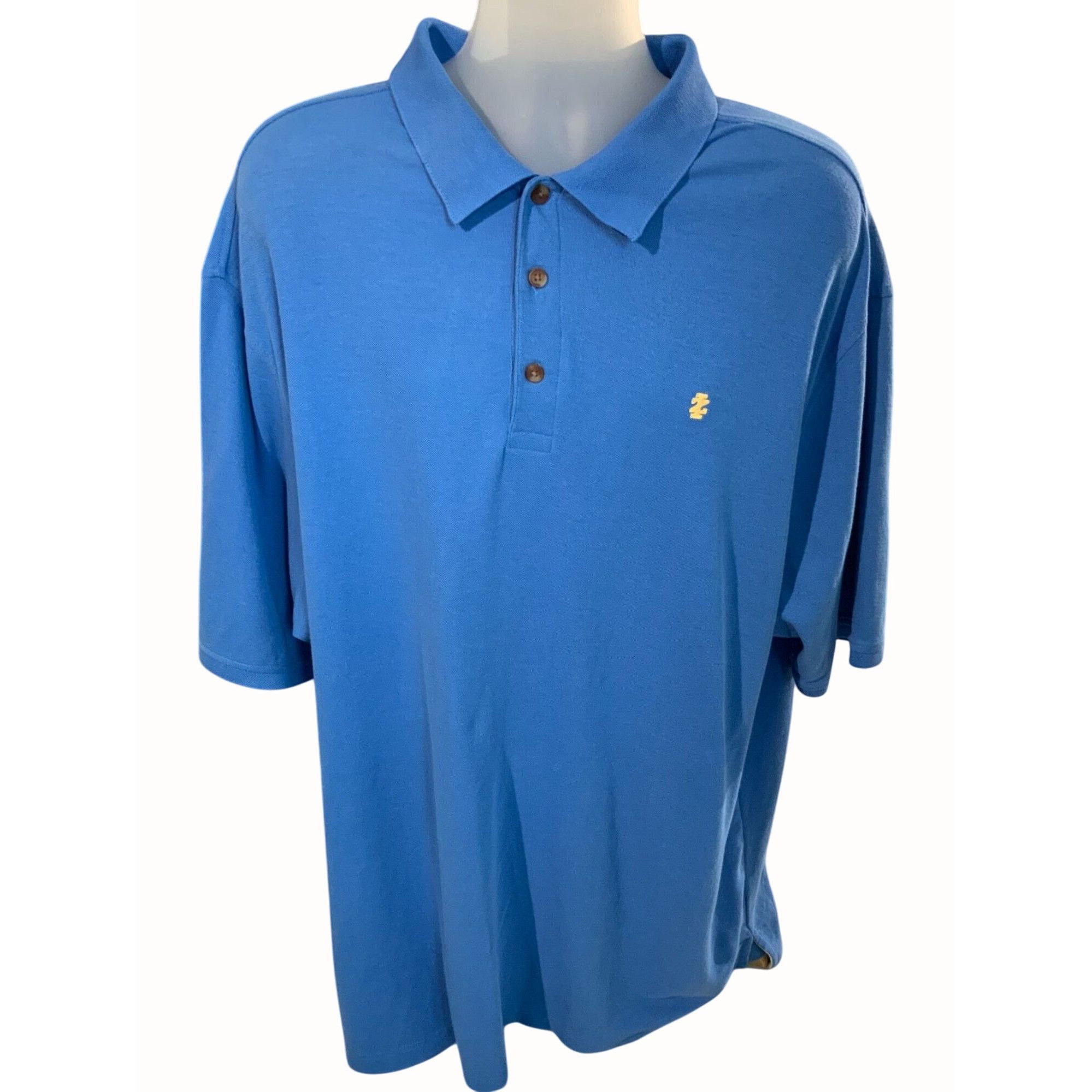 Izod Izod Mens Advantage Short Sleeve Solid Blue Golf 2XL Size US XXL / EU 58 / 5 - 5 Thumbnail