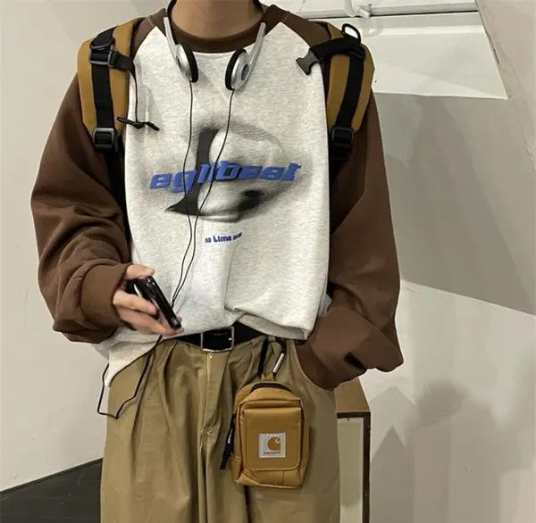Japanese Brand ❤️Printed spliced long sleeved hoodie Size US L / EU 52-54 / 3 - 1 Thumbnail