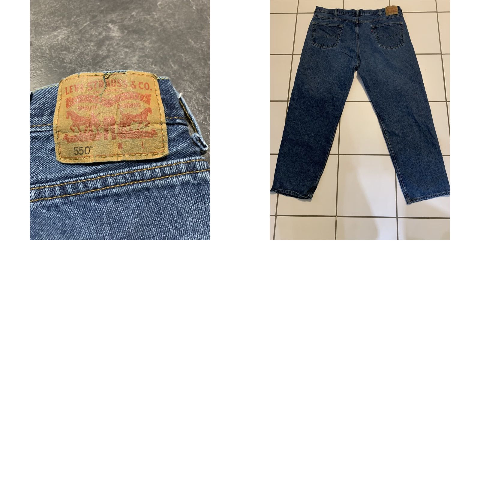 Levi's VINTAGE Levi's 550 Jeans Mens 46x33 Relaxed Taper Denim Blue 90s Mens Size US 30 / EU 46 - 8 Thumbnail