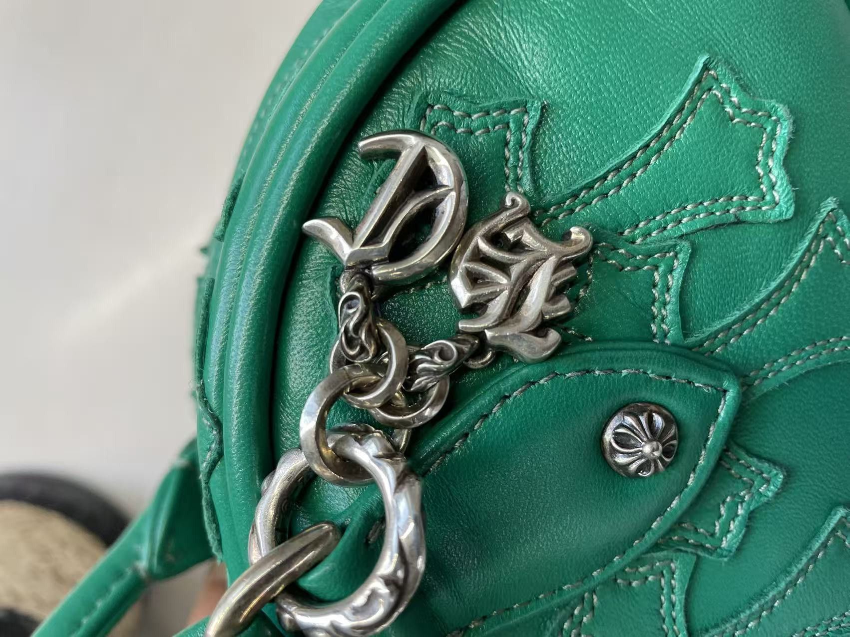 Chrome Hearts Chrome Hearts Leather Cross Patch Green Mini Gym Bag Size ONE SIZE - 12 Thumbnail