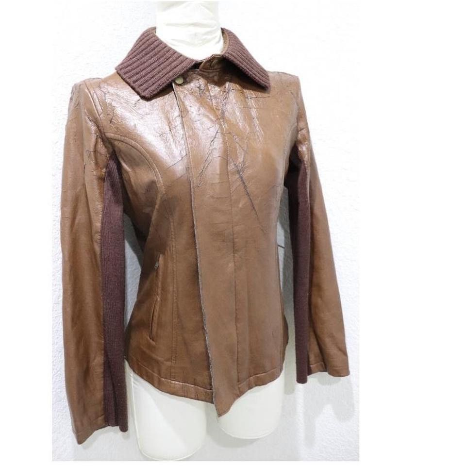 image of Comme Des Garcons 2001 Comme Des Garçons Leather Jacket in Brown, Women's (Size Medium)