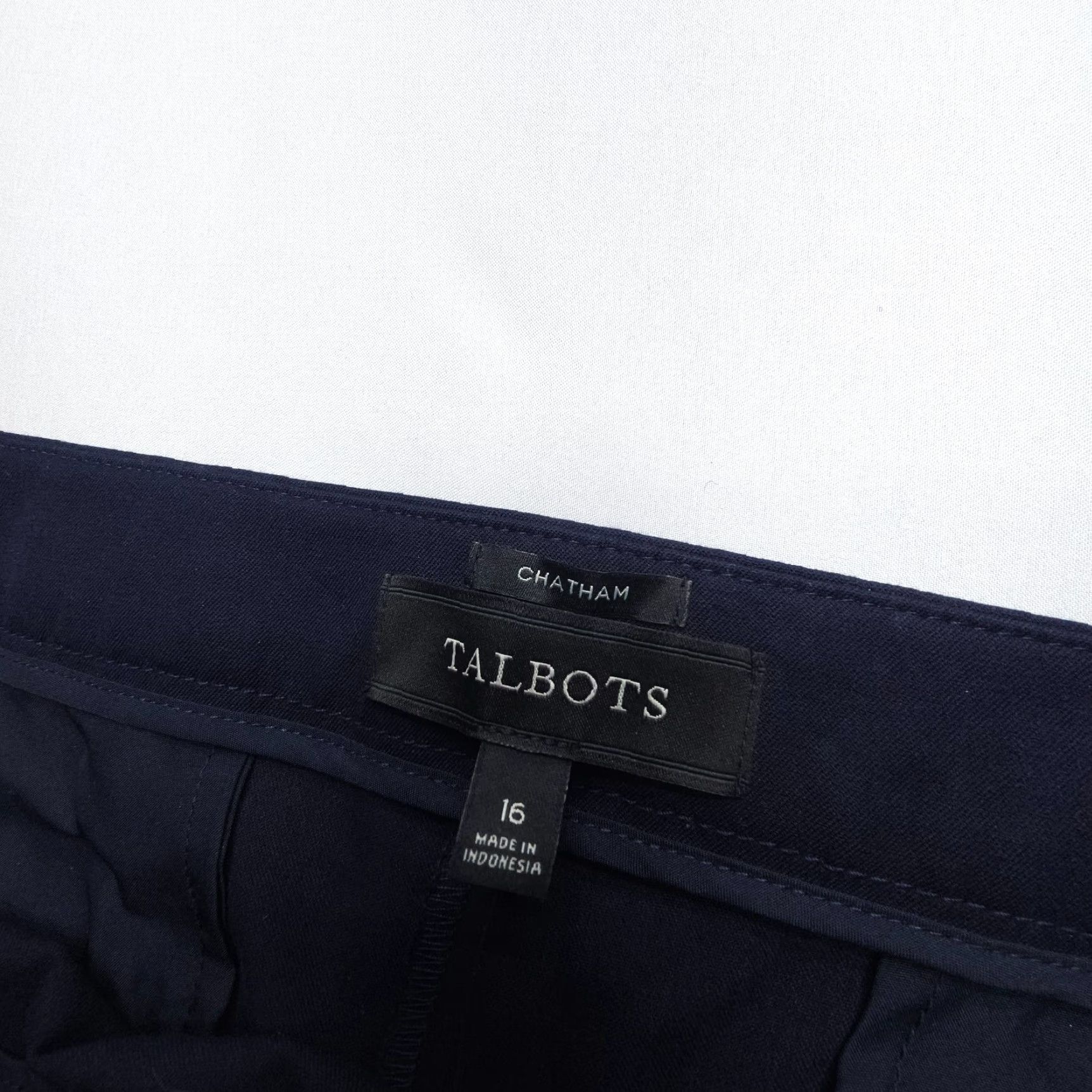 Talbots Chatham Pants Size 16 Navy Side Zip Stretch Career Work Dress Preppy NWT