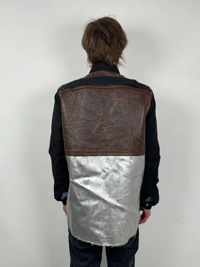 Rick Owens AW2019 Rick Owens Black Leather Back Panel Over Shirt Jacket Size US M / EU 48-50 / 2 - 3 Thumbnail