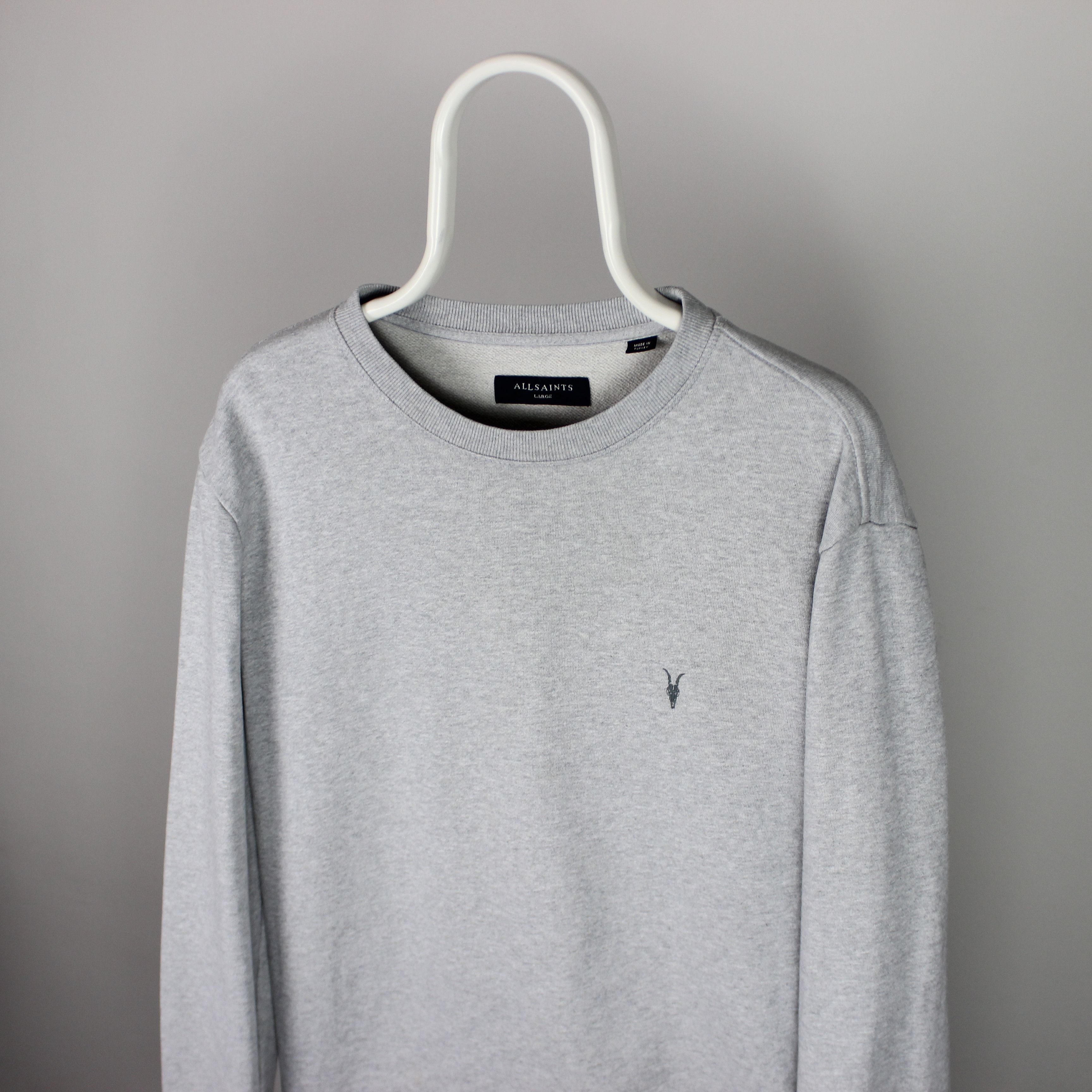 Allsaints Allsaints raven crew sweatshirt men L gray cotton Size US L / EU 52-54 / 3 - 2 Thumbnail