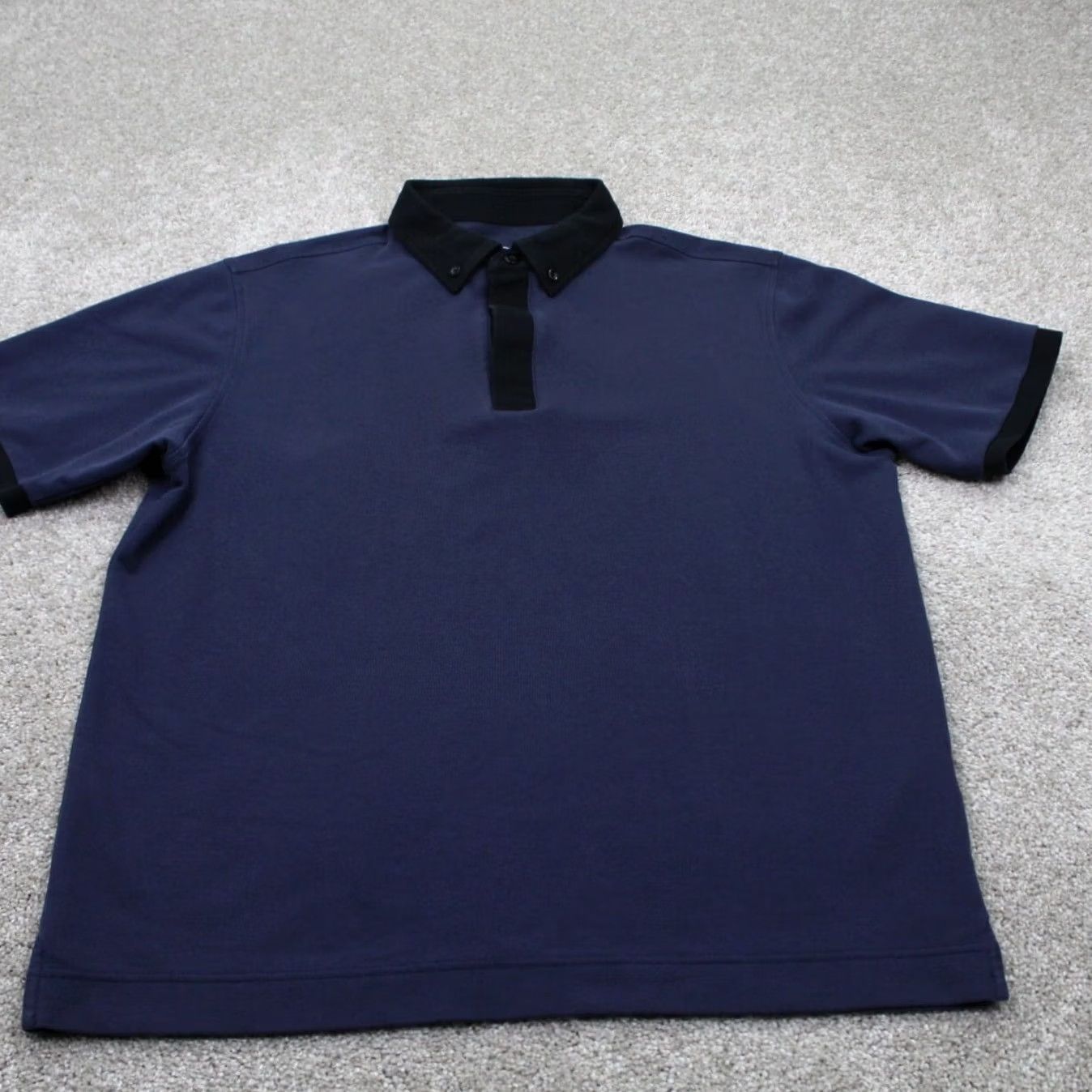 Vintage Deolax Polo Shirt Mens XL Blue/Black Collared Cotton/Poly S/S Pullover Size US XL / EU 56 / 4 - 2 Thumbnail