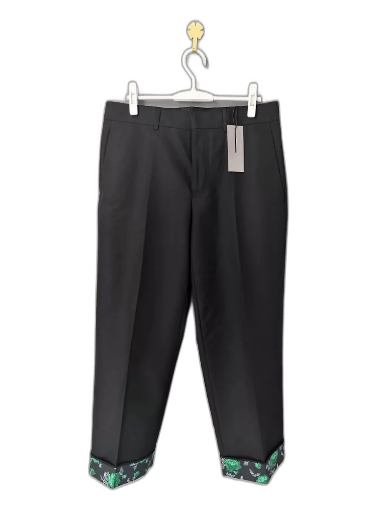 Dior Dior Dior Black Rose Cuffed Trousers-2507 Size US 44 / EU 60 - 1 Thumbnail