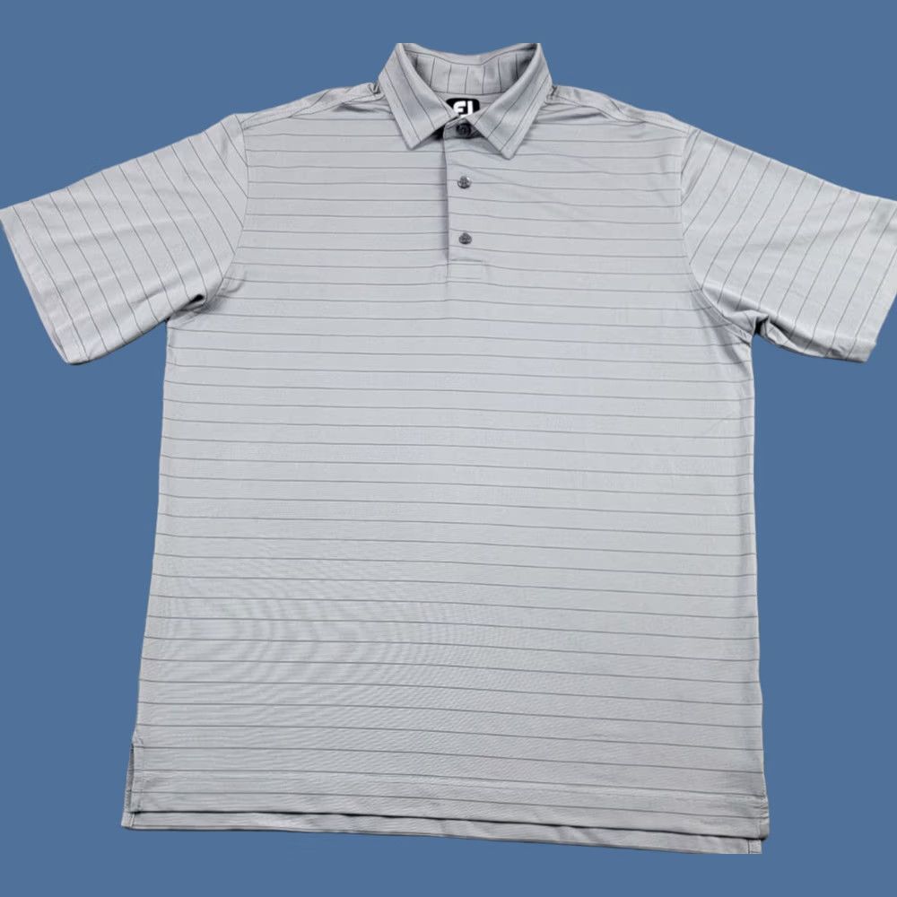 Footjoy FootJoy Golf Polo Shirt Mens Large Gray Stripe Short Sleeve Polo Outdoor Sports Size US L / EU 52-54 / 3 - 1 Thumbnail