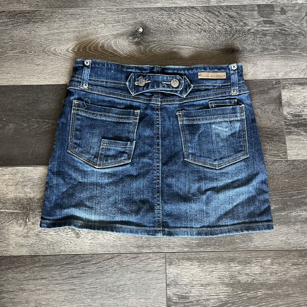 Vintage Vintage Y2K 2000s Epic Threads Denim Jean Mini Skirt Washed Size 26" / US 2 / IT 38 - 1 Thumbnail
