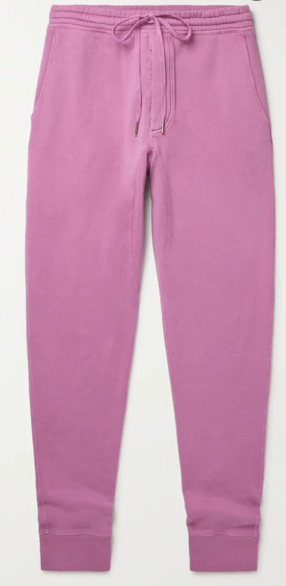 Tom Ford Lilac Pink tapered dyed fleece cotton sweapants size IT 50 Size US 34 / EU 50 - 1 Thumbnail