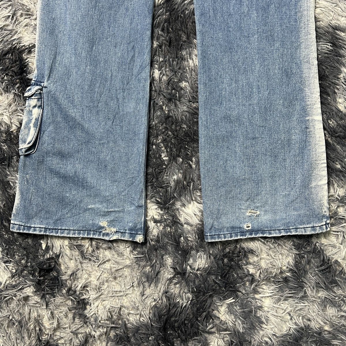 Japanese Brand Romwe Wide Loose MultiPocket Denim Cargo Pants Size US 36 / EU 52 - 6 Thumbnail