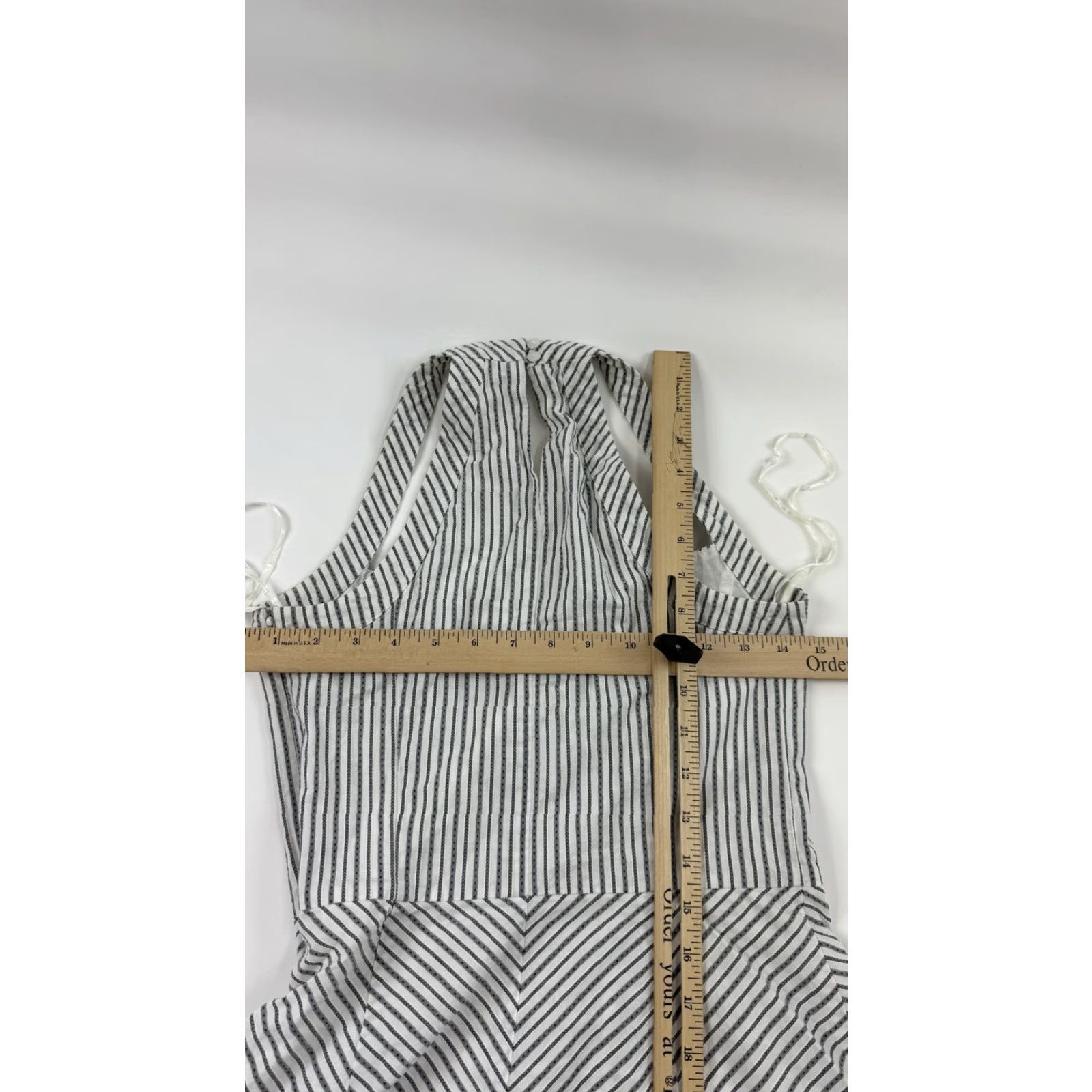 Ann Taylor Ann Taylor LOFT A-Line Dress Womens 0 White Black Striped Halter Summer Cotton Casual Size XS / US 0-2 / IT 36-38 - 5 Thumbnail
