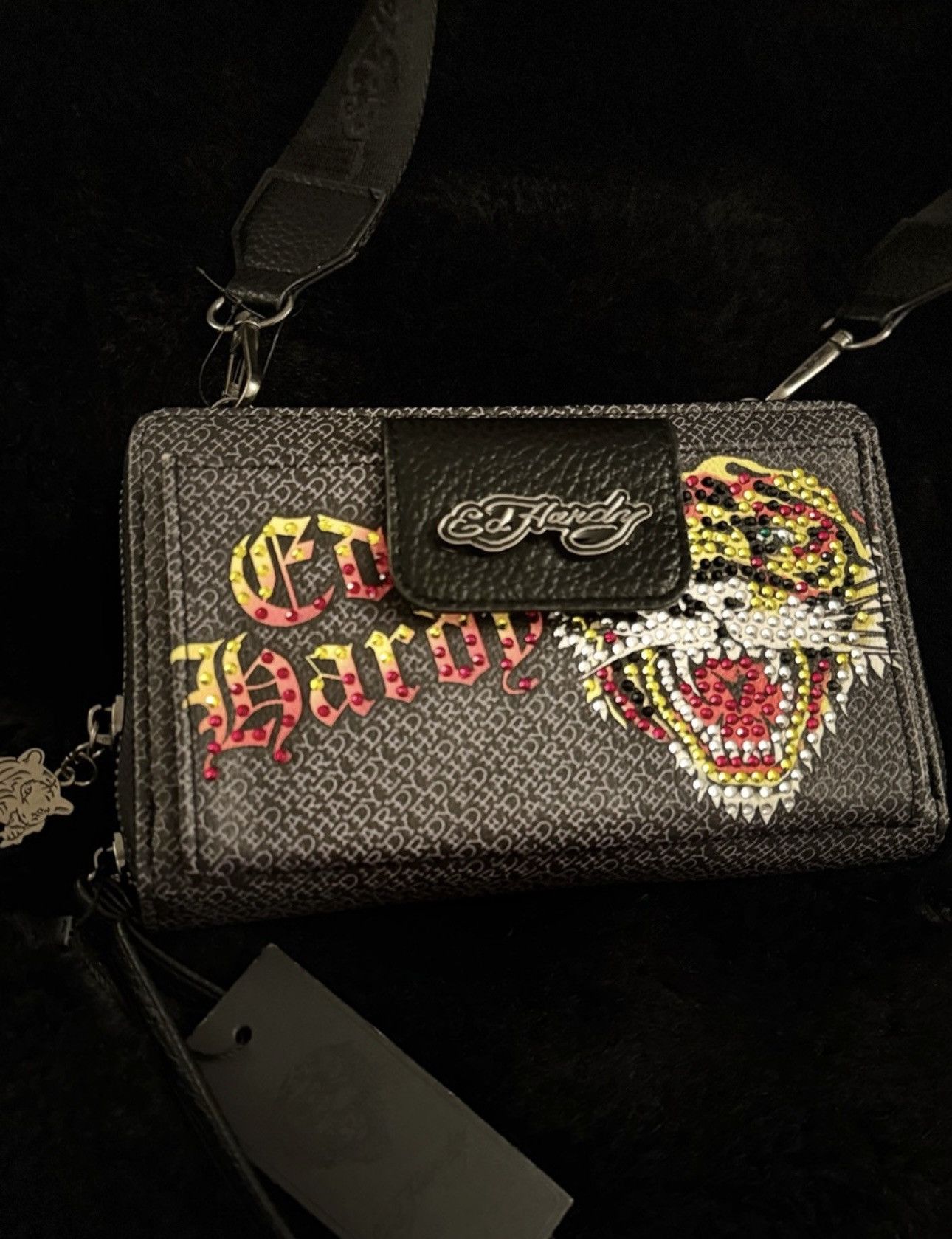 Ed Hardy Ed Hardy Rhinestone Tiger Crossbody Wallet New w Tag Size ONE SIZE - 3 Thumbnail