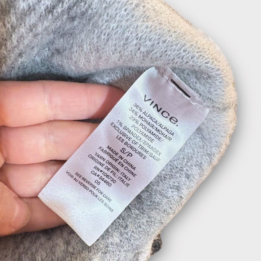 Vince Vince Gray Alpaca Mohair Blend Sweater S Gray Check Houndsto Size S / US 4 / IT 40 - 7 Thumbnail