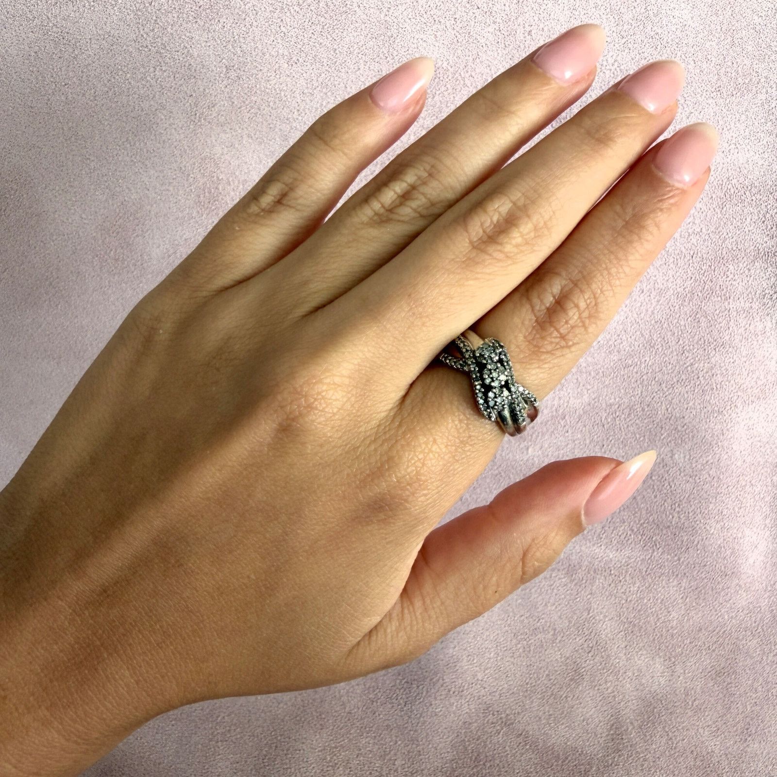 Sterling Silver zales sterling silver diamond crossover ring size 6.5 Size ONE SIZE - 2 Thumbnail