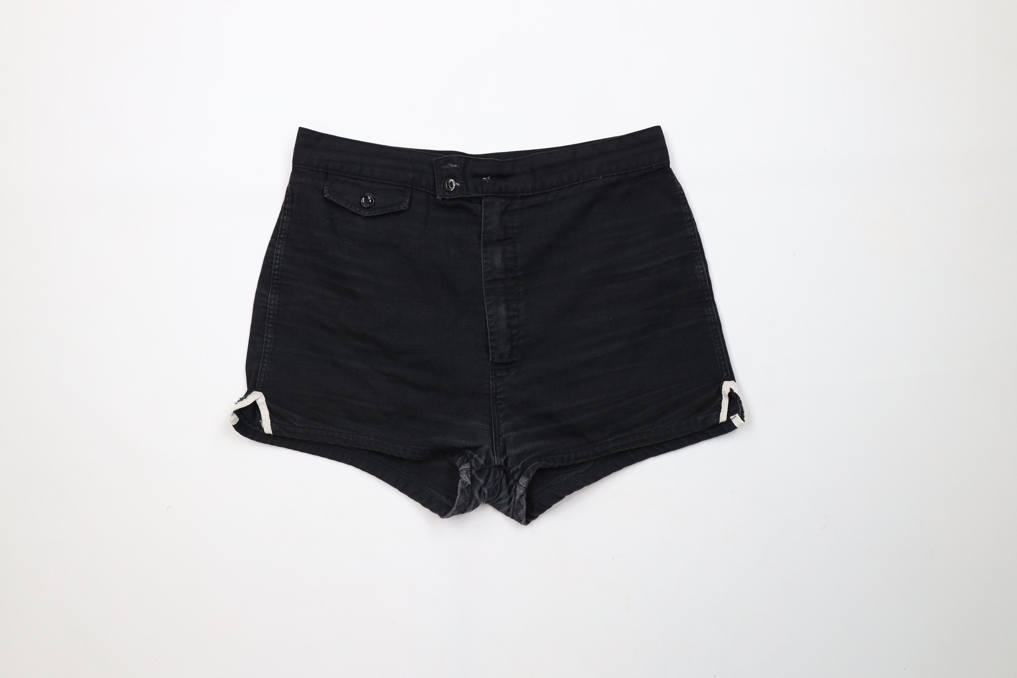 Vintage Vintage 50s Streetwear Seafarers Above Knee Shorts Black USA Size US 30 / EU 46 - 1 Thumbnail