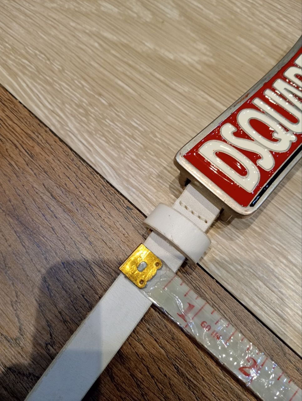 Dsquared2 DSQUARED WHITE LEATHER BELT Size ONE SIZE - 3 Thumbnail