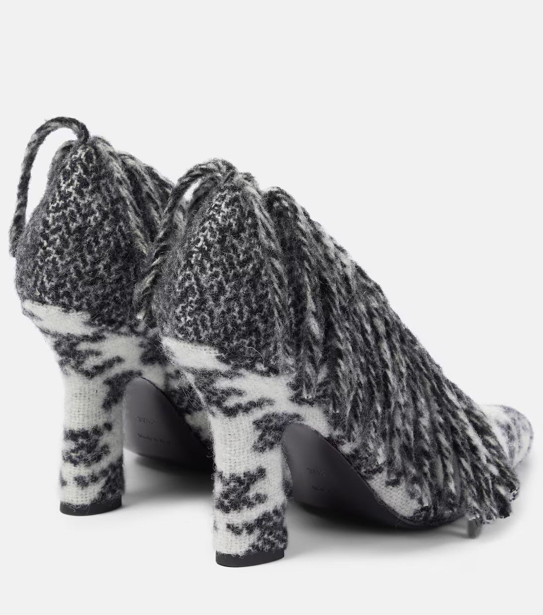 Burberry o1w1db10125 Check Wool Sweep Pumps in Black/White Size US 8.5 / IT 38.5 - 3 Thumbnail