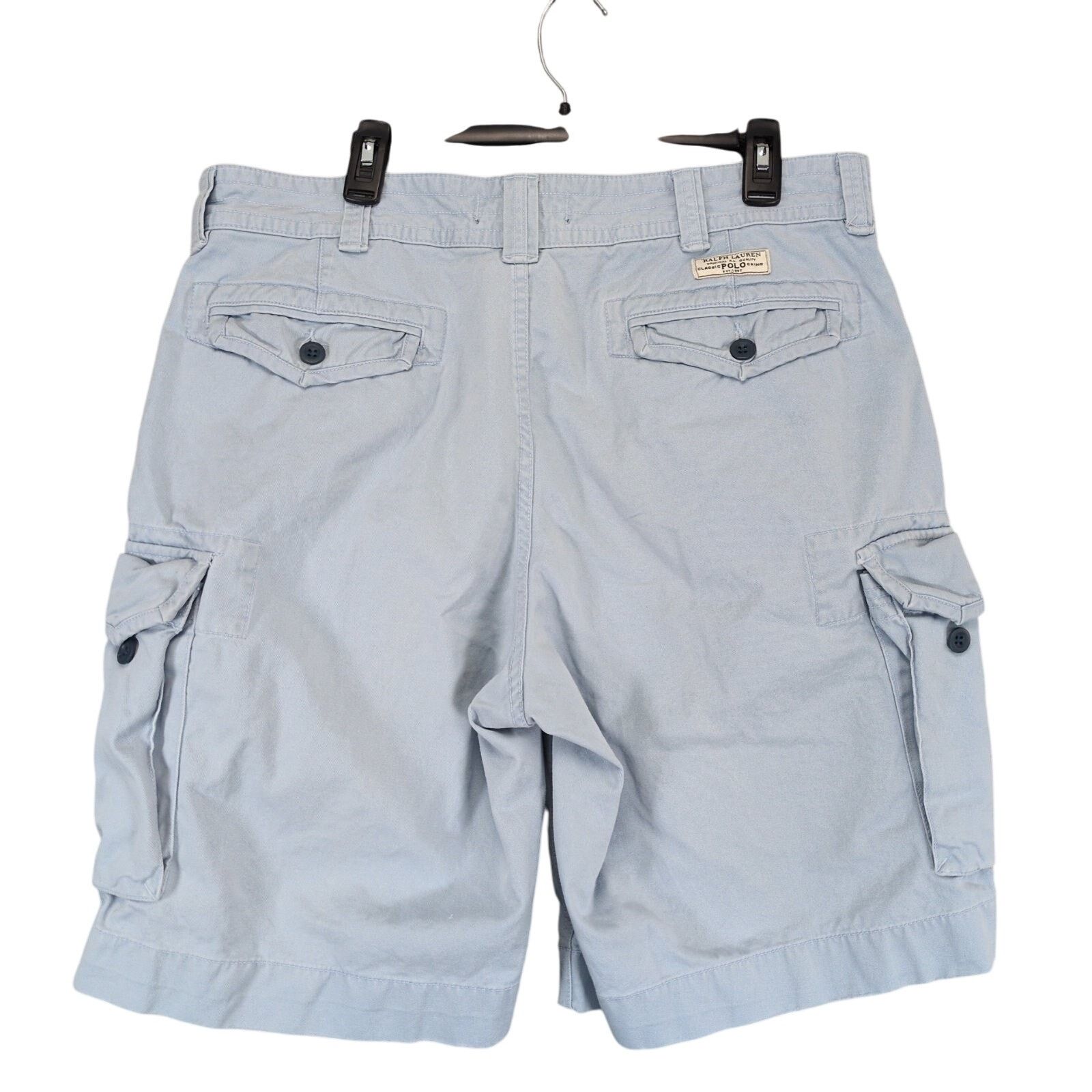 Polo Ralph Lauren Vtg Polo by Ralph Lauren Men's 38x10 Cargo Shorts Light Blue Size US 38 / EU 54 - 3 Thumbnail