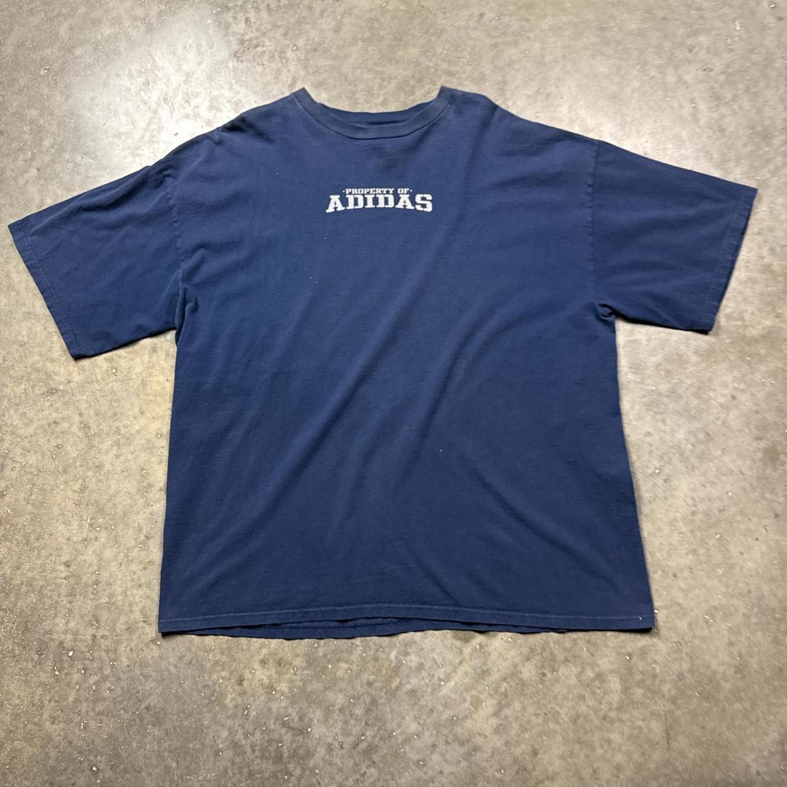 Adidas Navy Blue Adidas Property Vintage Y2k T-Shirt Size US XXL / EU 58 / 5 - 1 Thumbnail