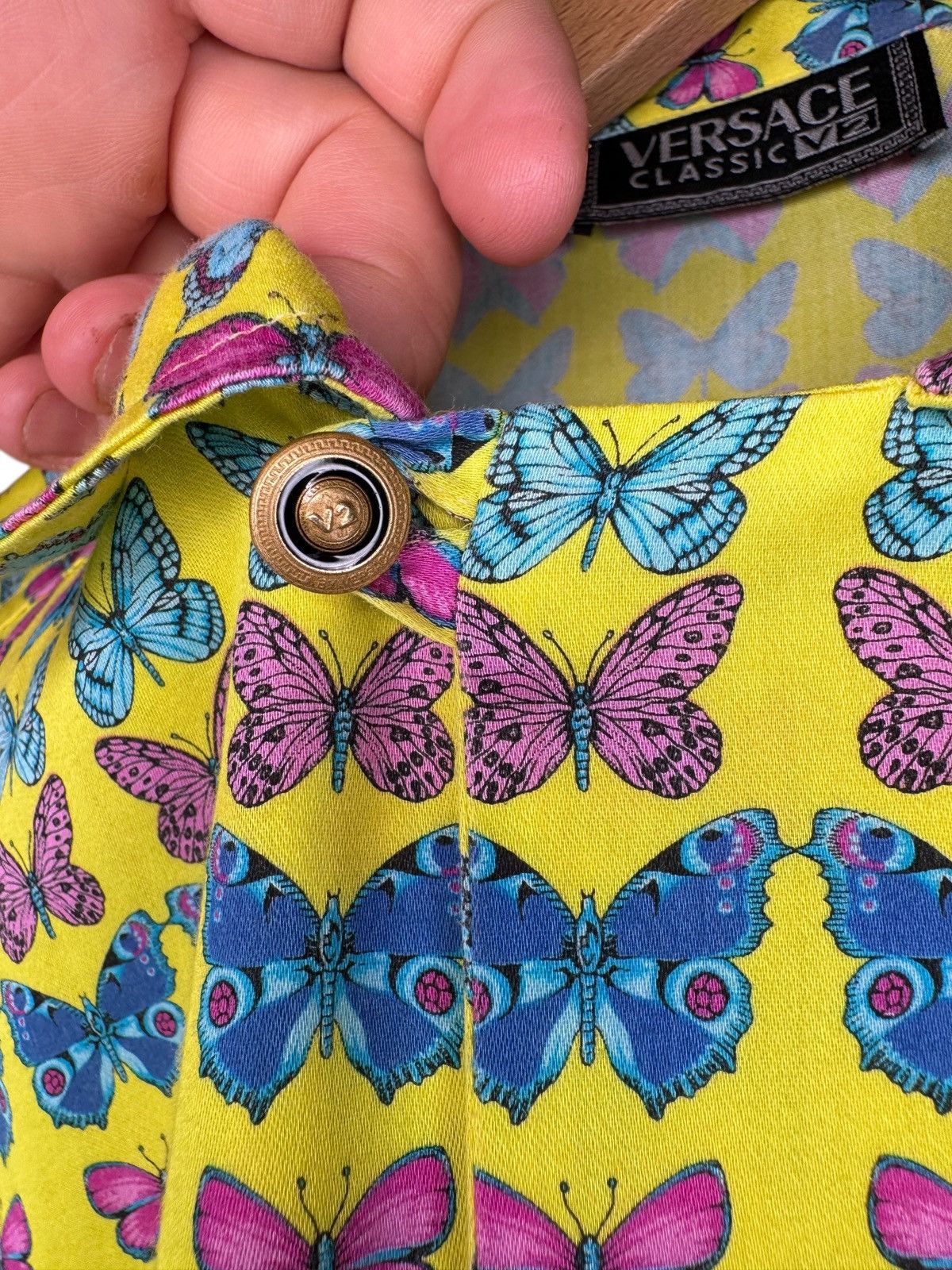 Versace Gianni Versace V2 Vintage Butterfly Shirt Yellow S Size US S / EU 44-46 / 1 - 4 Thumbnail