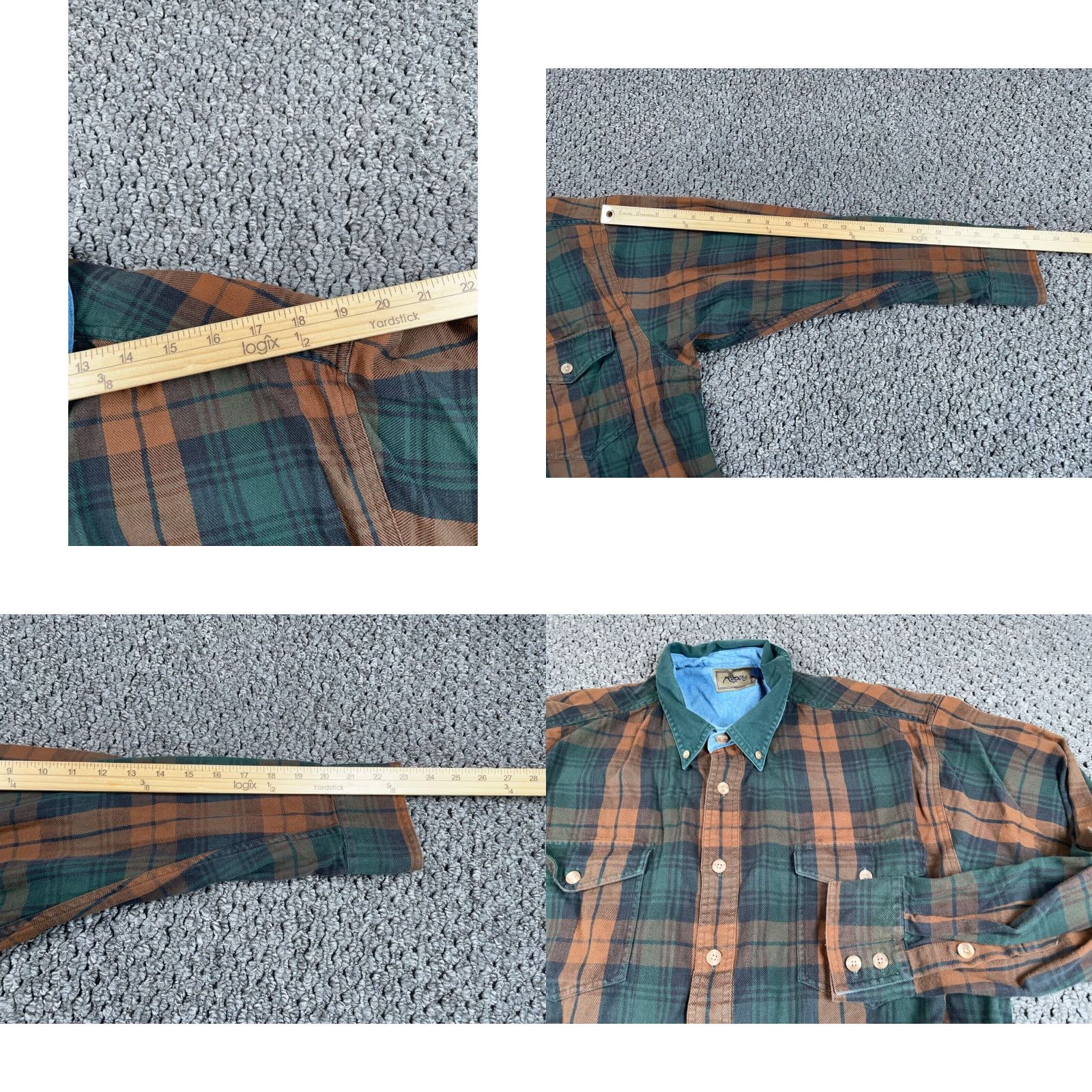 Roper VINTAGE Roper Plaid Button-Up Shirt Adult 2XL Green Brown Long Sleeve Cowboy Retro Mens Size US XXL / EU 58 / 5 - 8 Thumbnail
