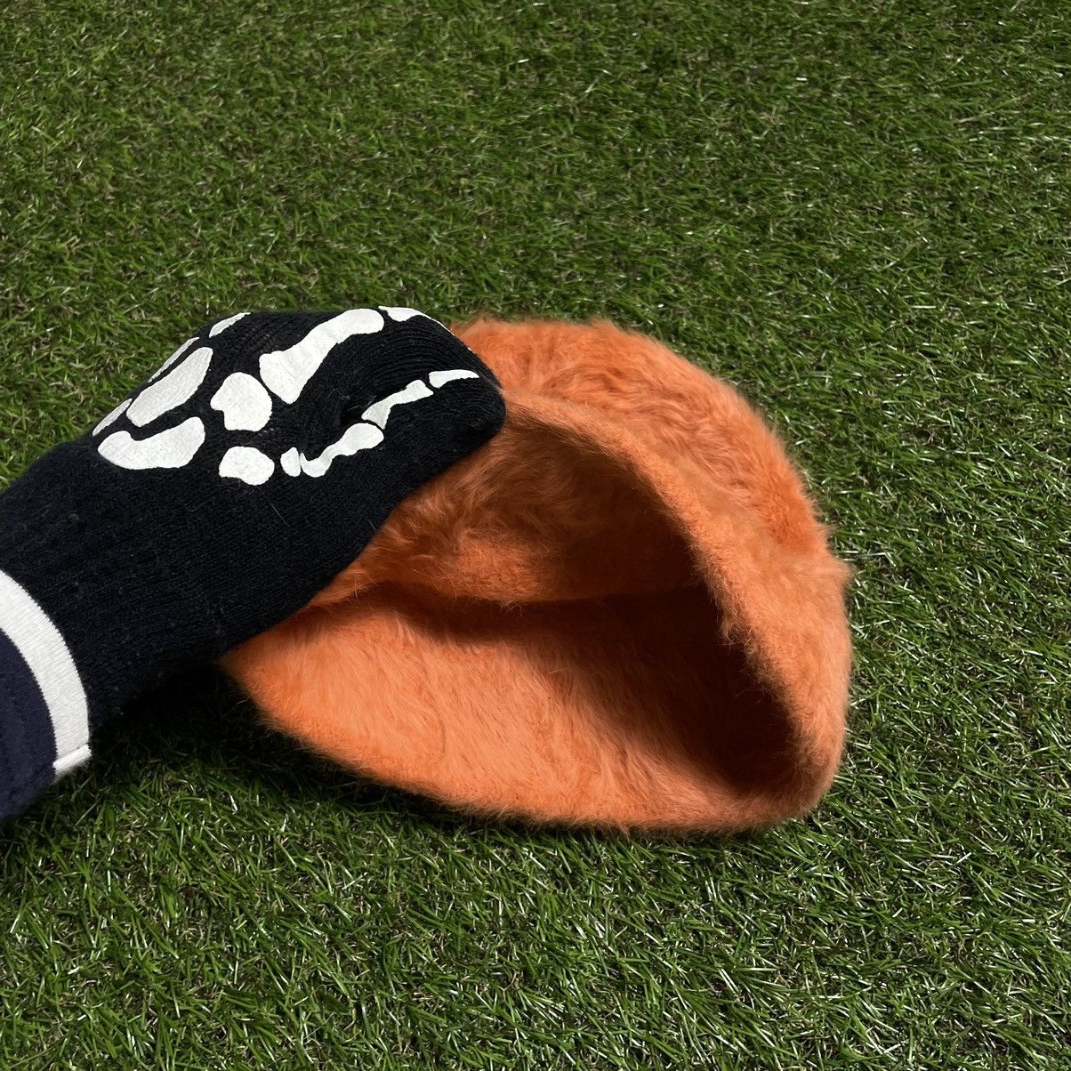 Vintage Vintage Y2K Fuzzy Mohair Beanie Orange Rust Knit Alt Punk OS Size ONE SIZE - 2 Thumbnail