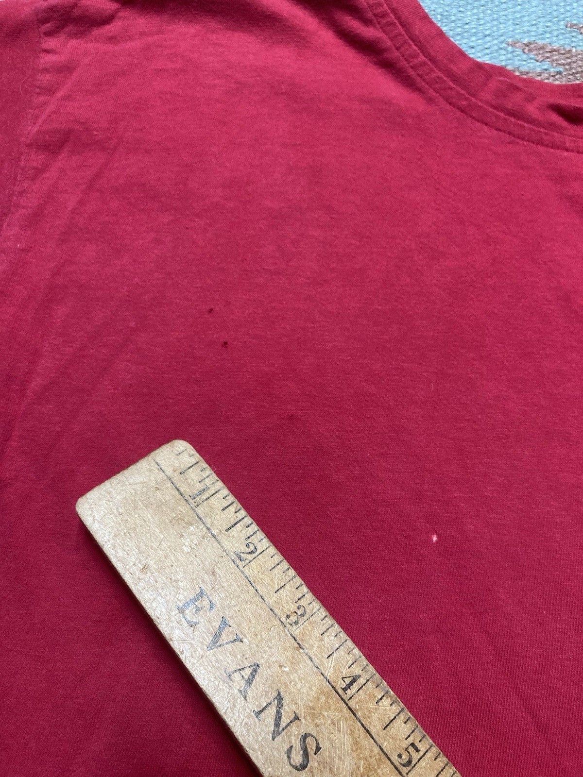 Vintage 90s pocket t shirt blank crimson cotton distressed boxy XL Size US XL / EU 56 / 4 - 5 Thumbnail