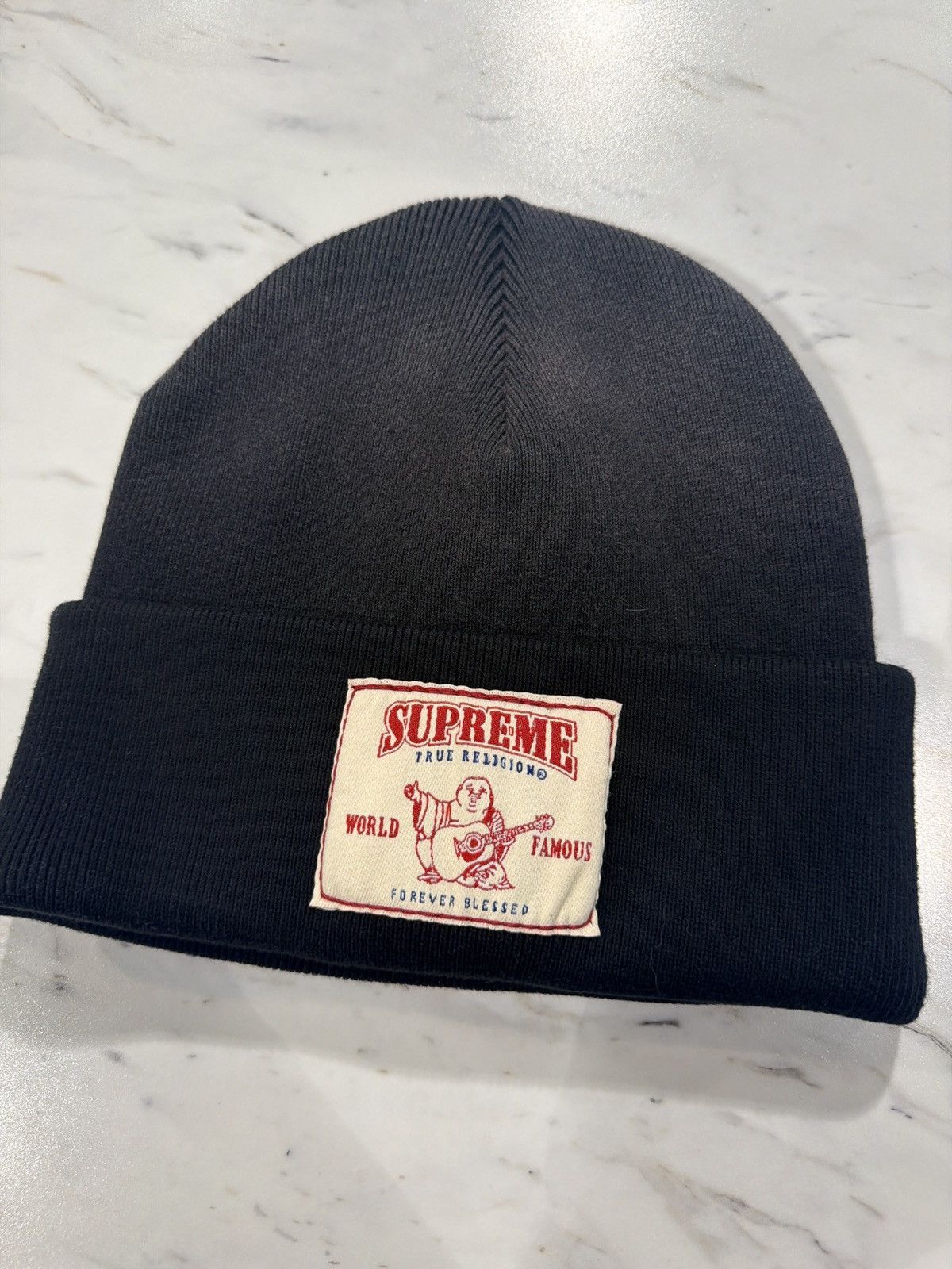 Supreme × True Religion Supreme True Religion Black Beanie Size ONE SIZE - 2 Thumbnail