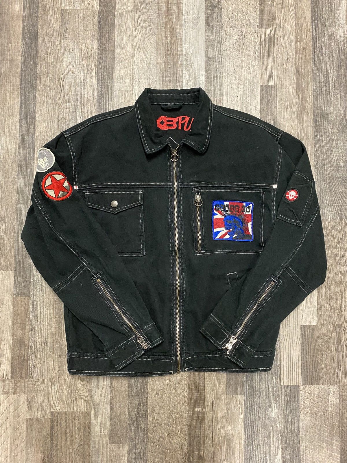 Vintage Vintage Sk8punk Plugg Co Punk Rock Jacket Rare Zip up Y2k Size US M / EU 48-50 / 2 - 1 Thumbnail