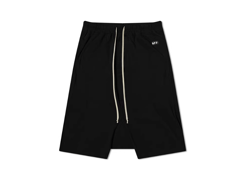 Rick Owens Drkshdw men's thin drawstring drop-crotch shorts