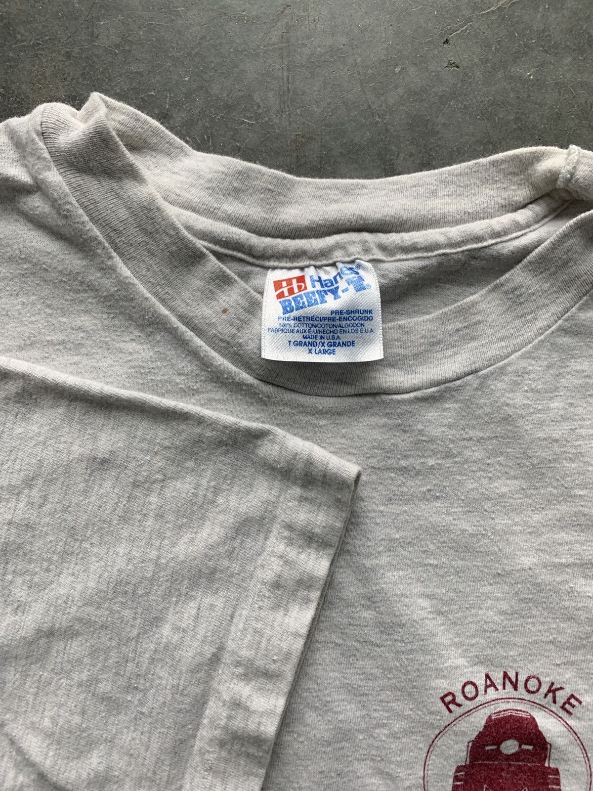 Hanes × Vintage Essential Vintage 90s Hanes Beefy Graphic Tee Roanoke Train Size US XL / EU 56 / 4 - 5 Thumbnail