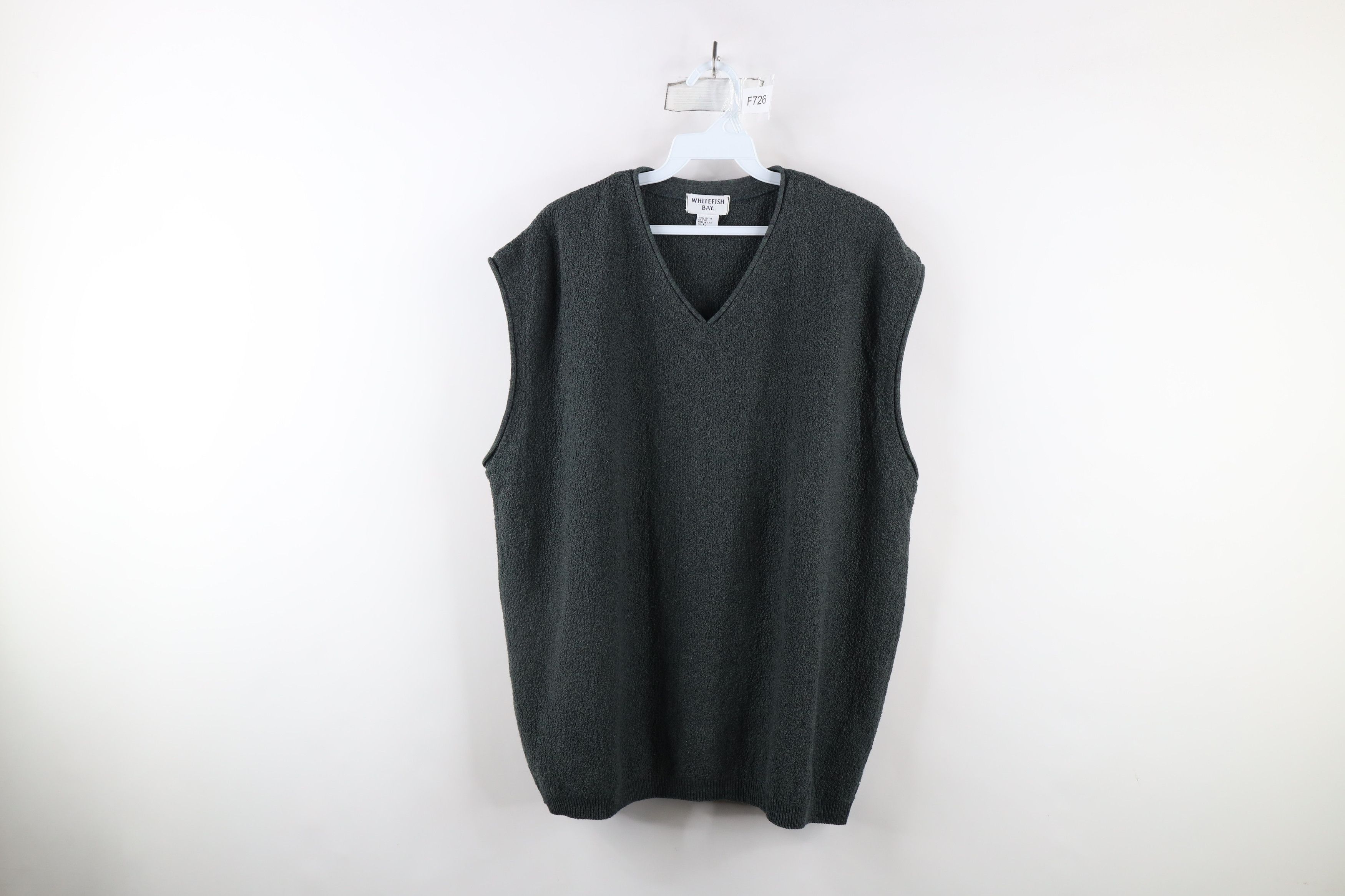 Vintage Vintage 90s Streetwear Cotton Textured Knit Sweater Vest USA Size US XL / EU 56 / 4 - 1 Thumbnail