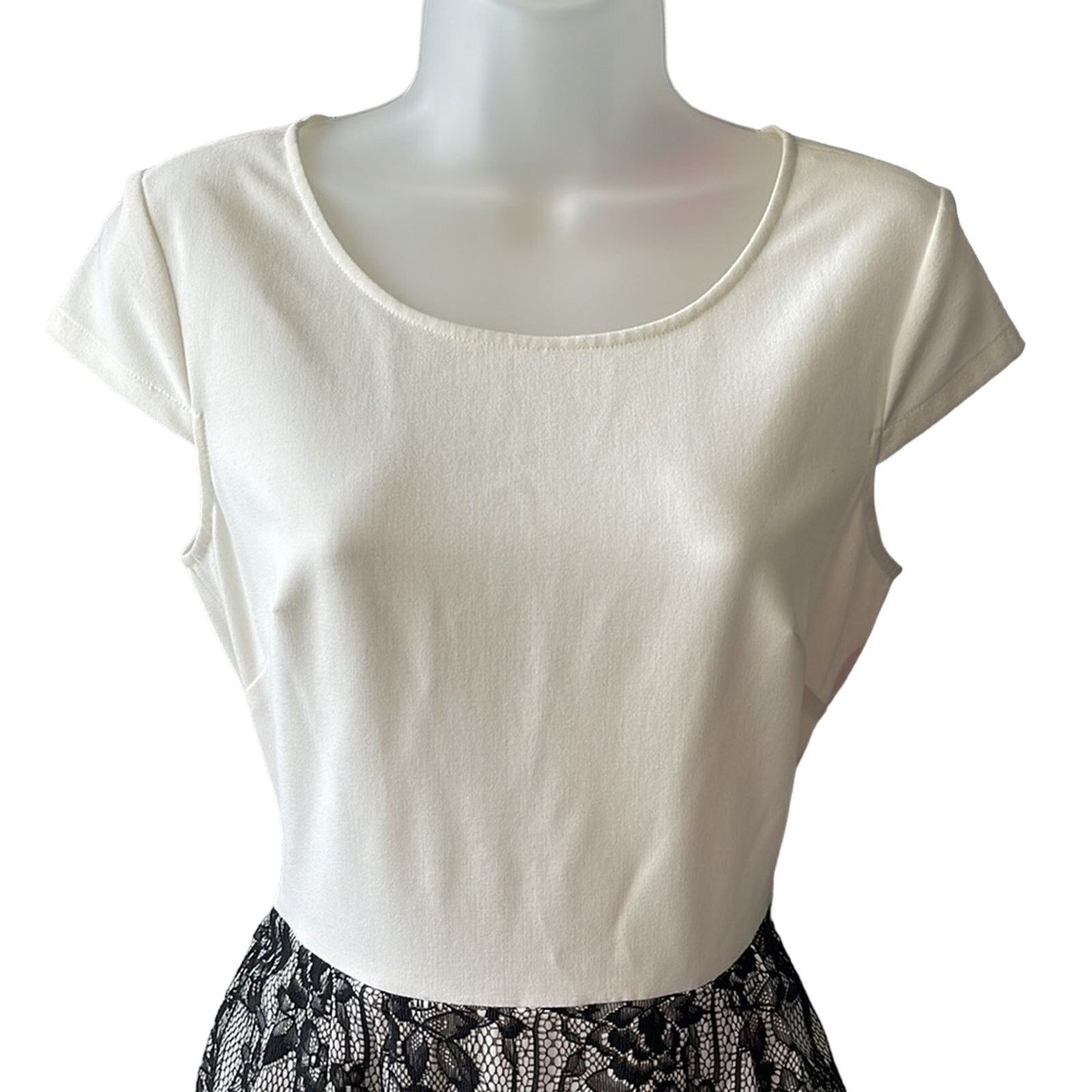 Betsey Johnson Betsey Johnson Fit & Flare Black Lace and White Dress Size 2 Size XS / US 0-2 / IT 36-38 - 2 Thumbnail