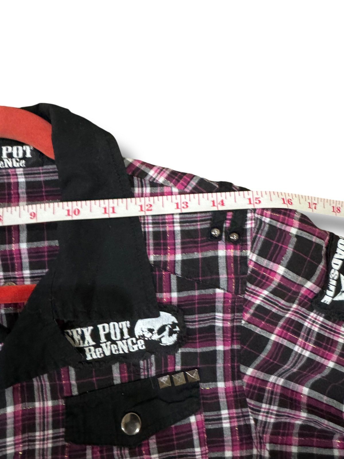 Sex Pot ReVeNGe Sex Pot Revenge Skull Patches Studded Punk Flannel Shirt Size US S / EU 44-46 / 1 - 19 Thumbnail