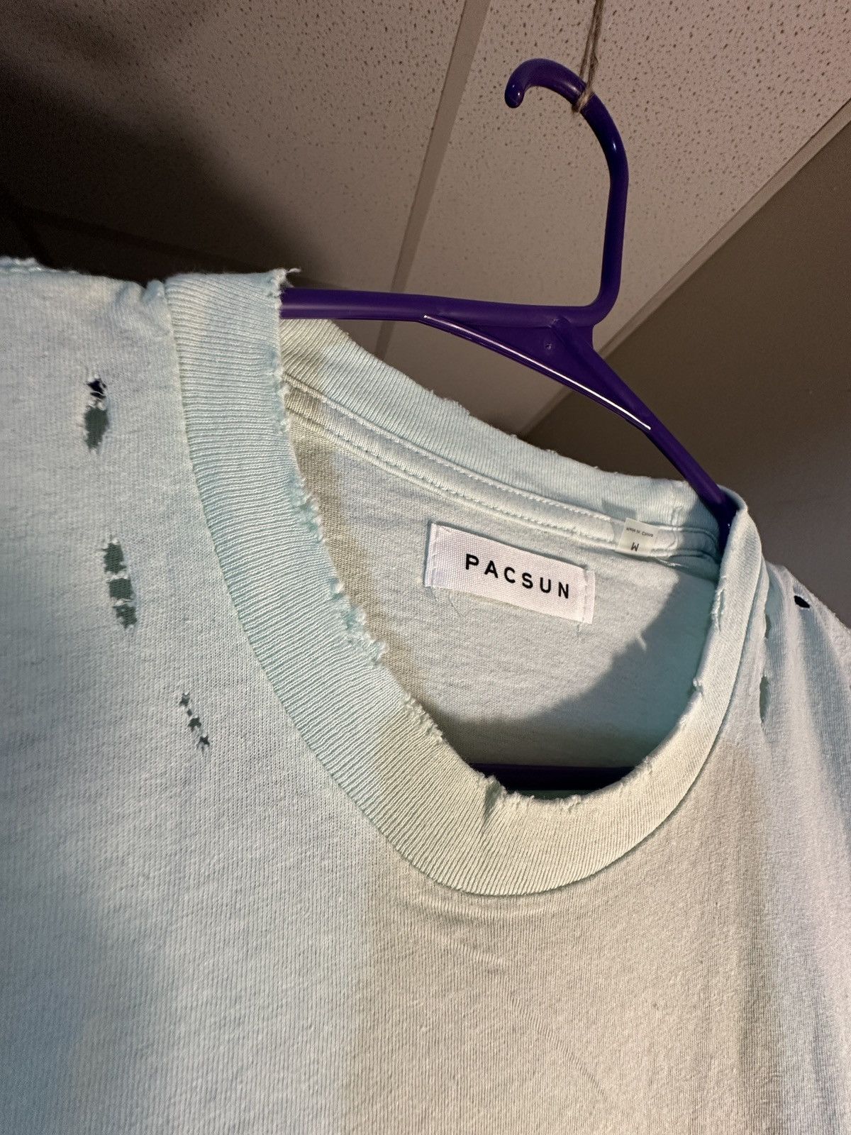 Pacsun Distressed Blue tee shirt Size US M / EU 48-50 / 2 - 2 Thumbnail