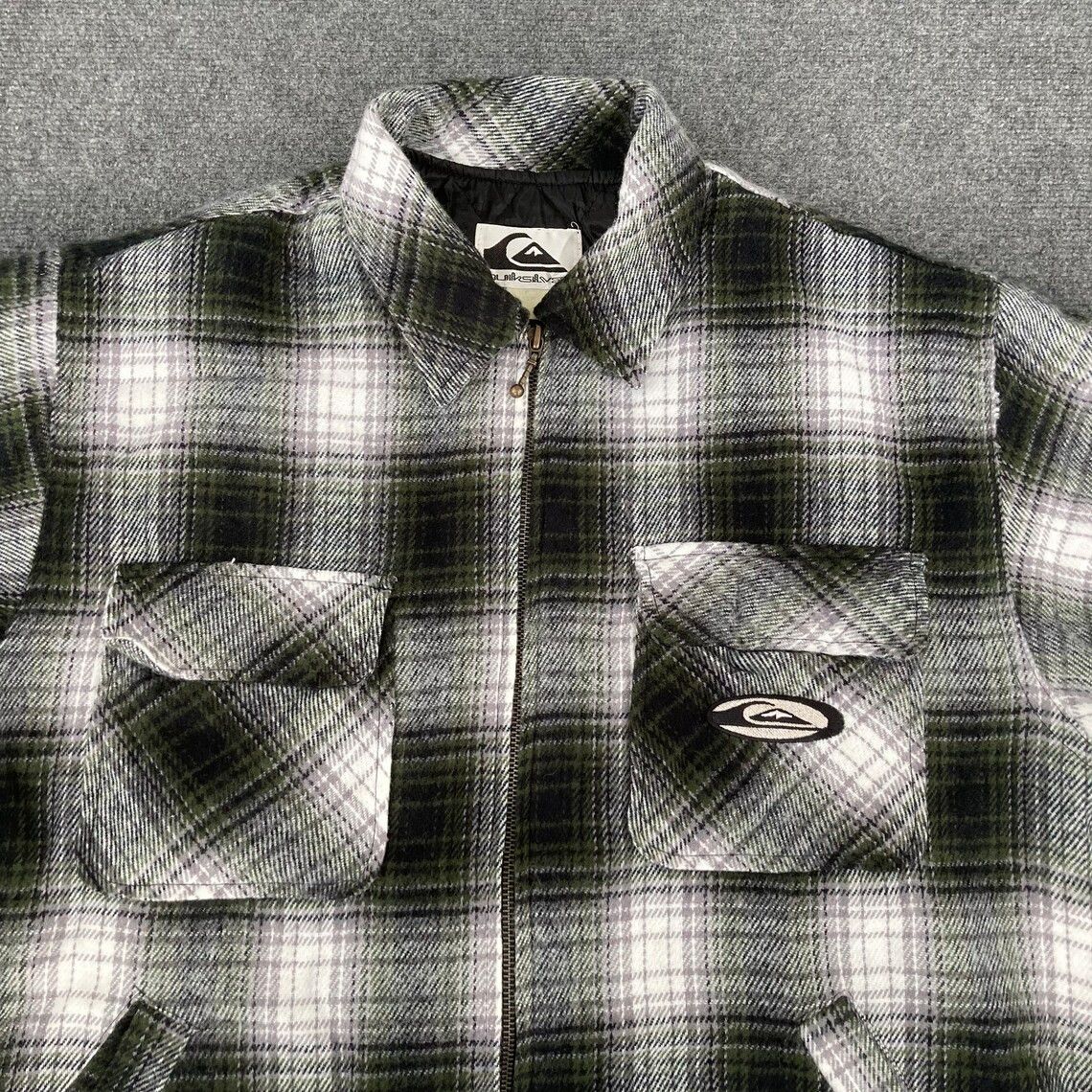 Flannel Vtg Quiksilver Surf Flannel Plaid Shadow 90s Shirt Size US XL / EU 56 / 4 - 2 Thumbnail
