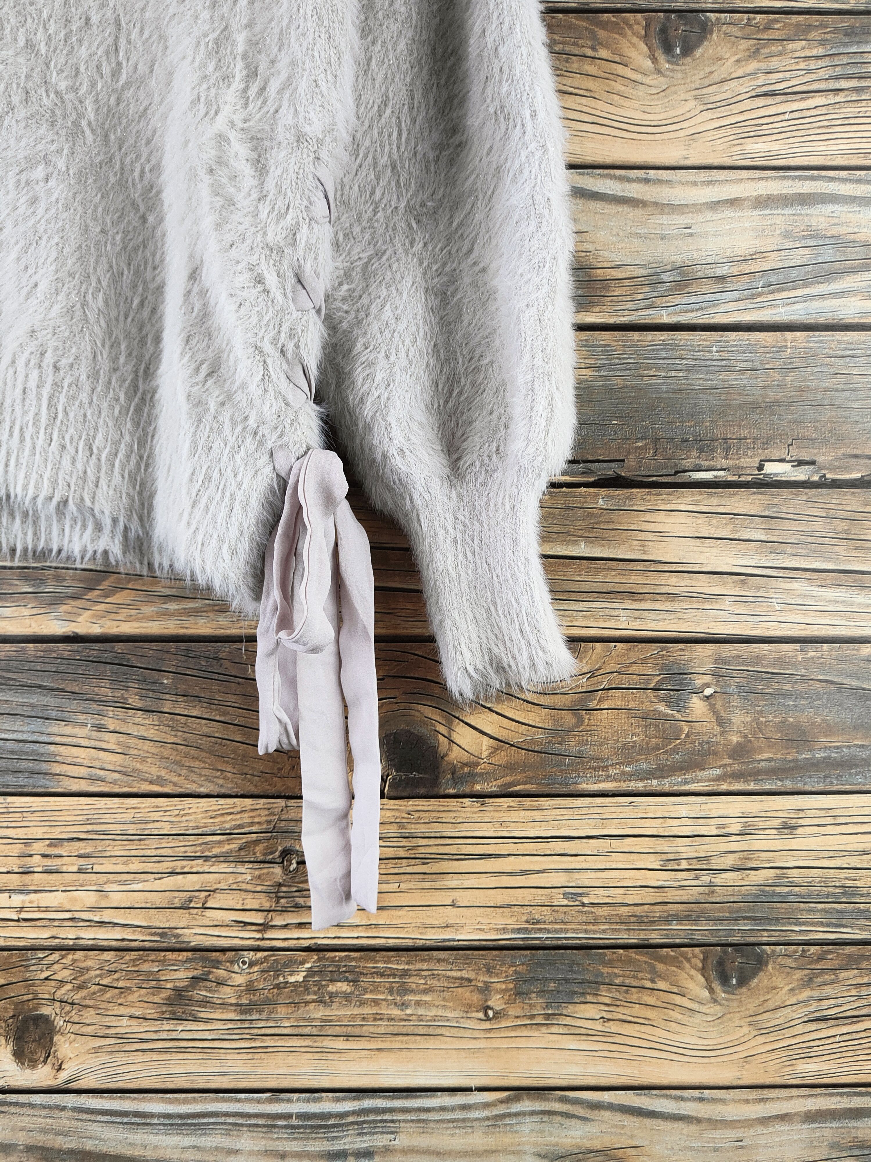 Japanese Brand DL Axes Femme Gray Fur shaggy Mohair Knitwear #46-993 Size M / US 6-8 / IT 42-44 - 6 Thumbnail