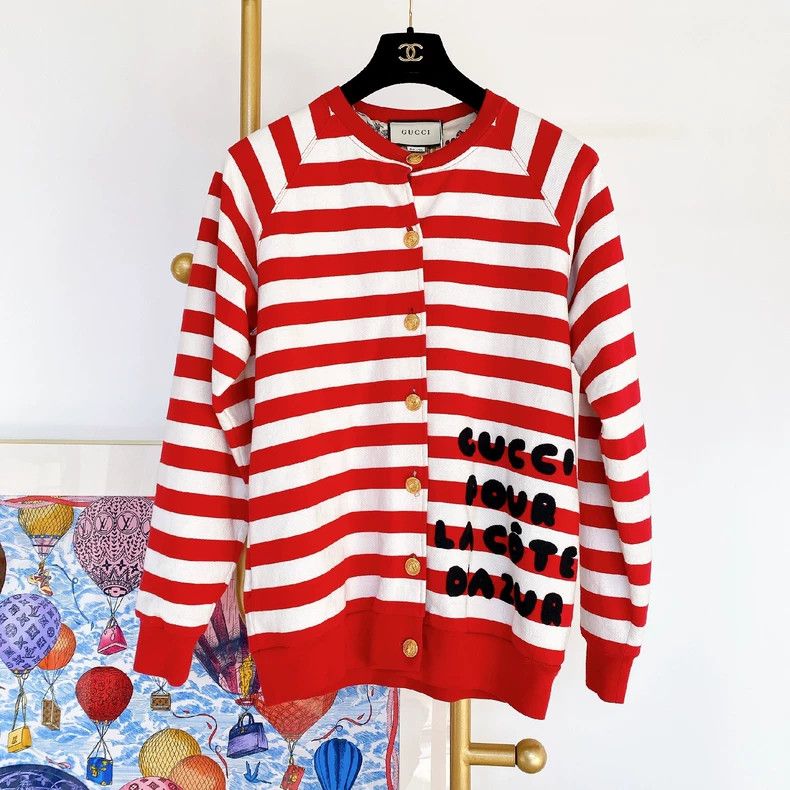 Gucci Gucci Red and white striped baseball jacket 2504-Nextarrow Size XS / US 0-2 / IT 36-38 - 1 Thumbnail