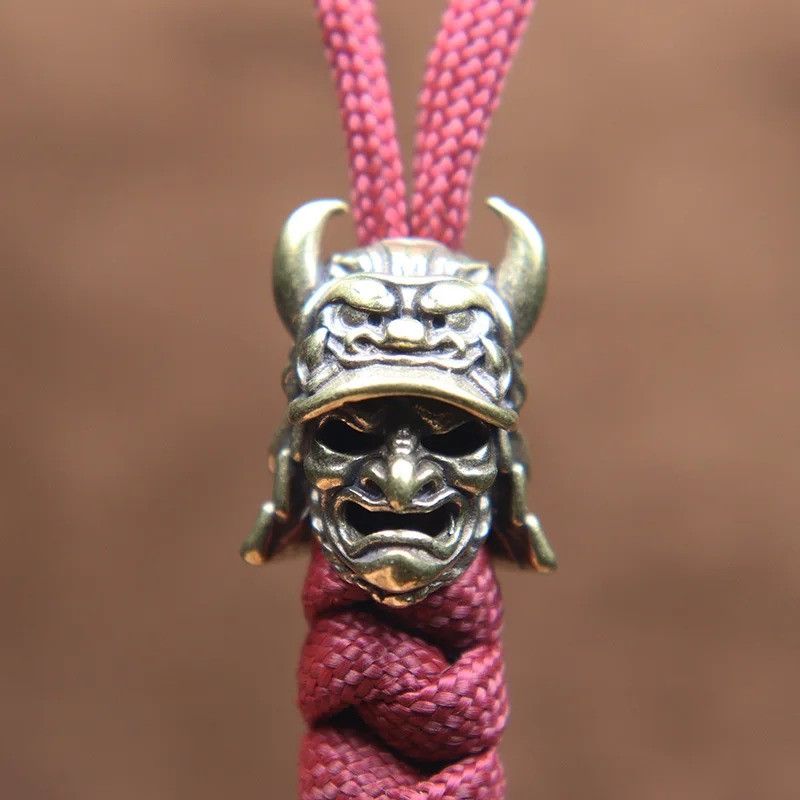 Handmade 3Pcs Samurai Helmet Knife Beads Paracord Bead Zipper Charms Size ONE SIZE - 4 Thumbnail