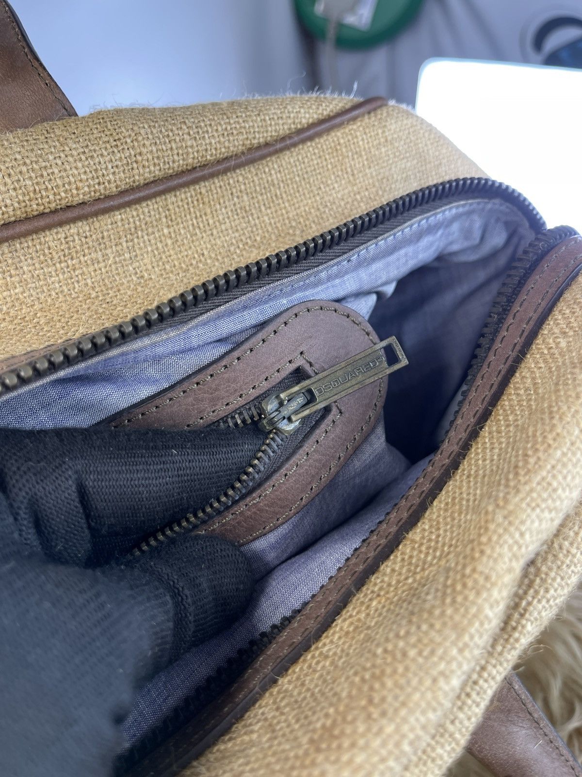 Dsquared2 DSQUARED Hessian Burlap Cloth Fabric ❌ LEATHER Size 46 - 11 Thumbnail