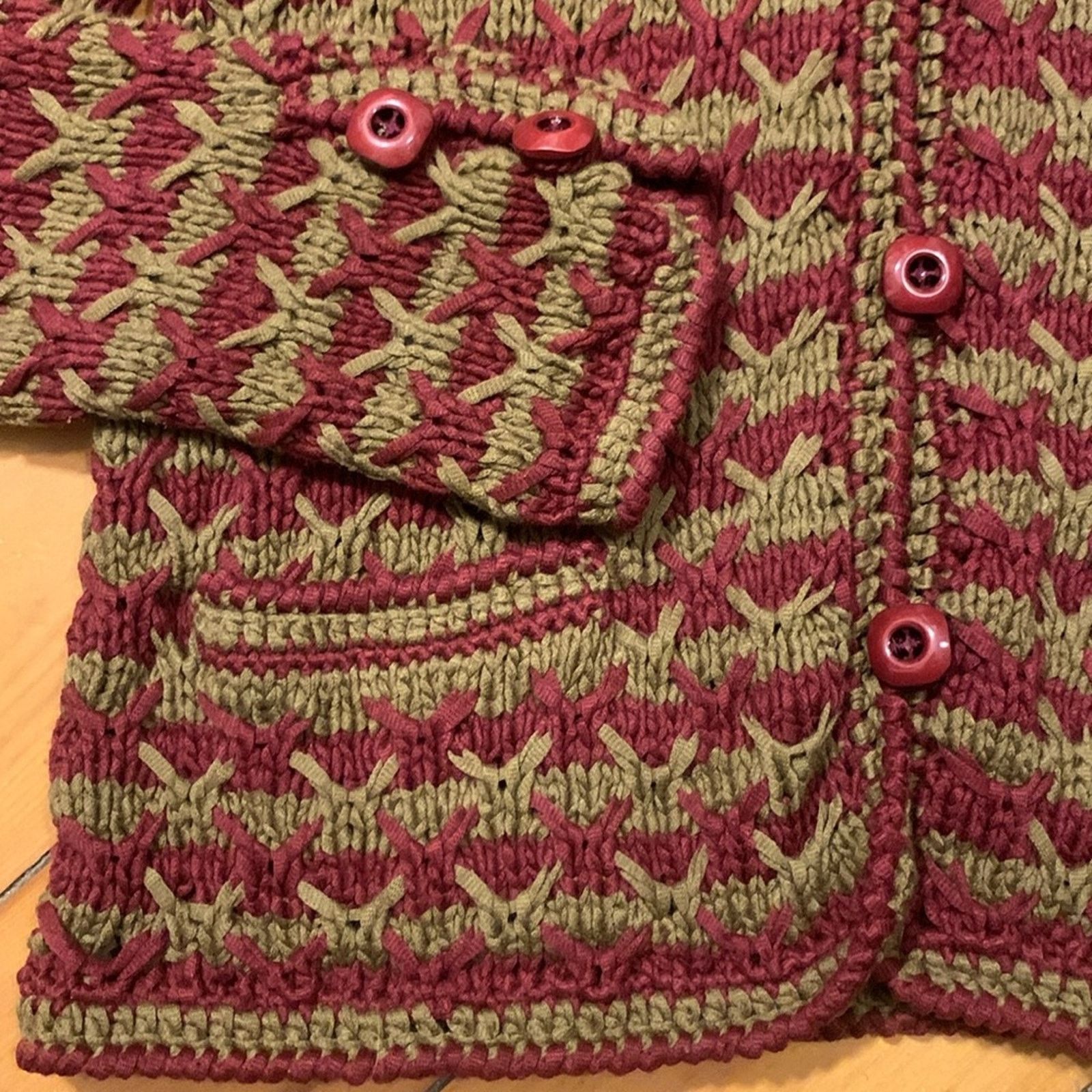 Vintage 80’s Countess Shirley Caracciolo Italy knit cardigan sweater Size M / US 6-8 / IT 42-44 - 8 Thumbnail