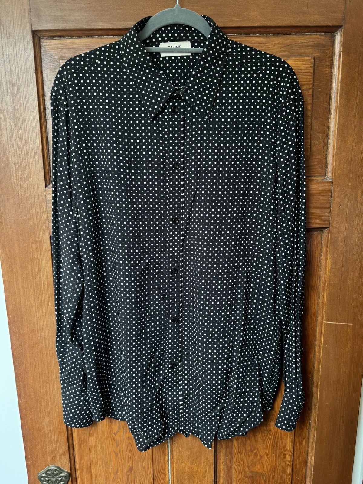 image of Celine Button Down Shirt in Black, Men's (Size Medium)