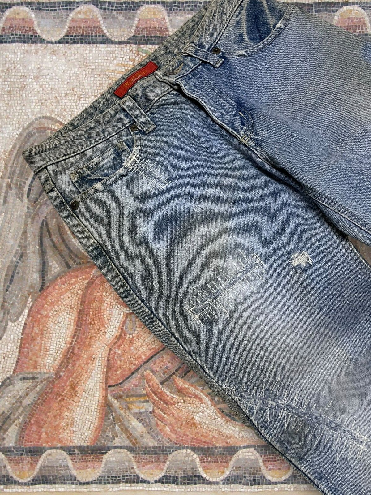 Tornado Mart Vintage 1990s Japan Designer Real Blue Interplanet Flared Size US 28 / EU 44 - 8 Thumbnail