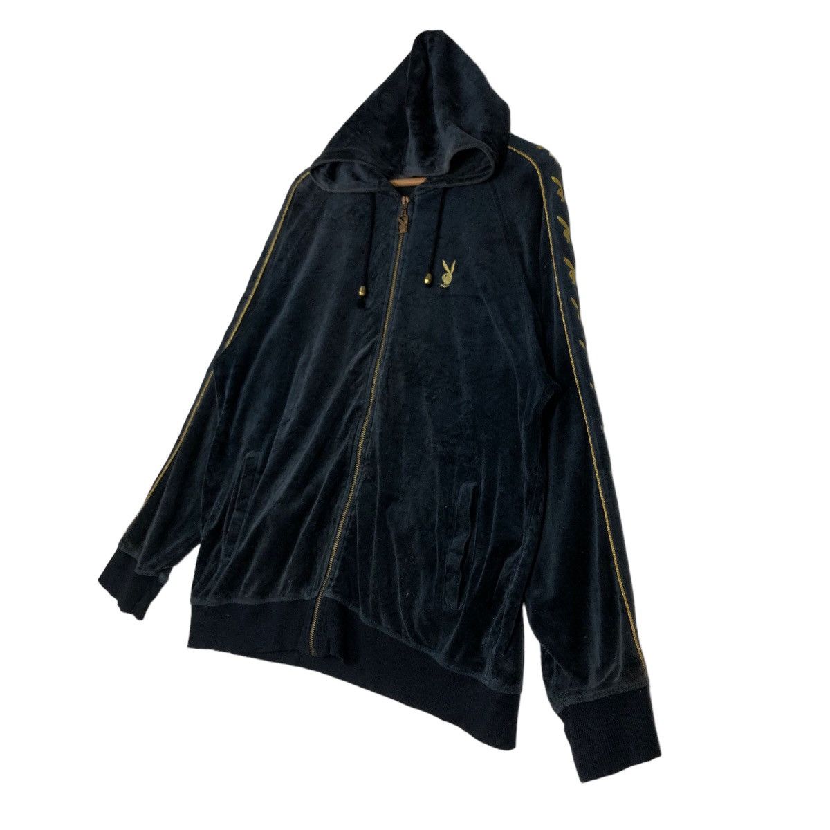 Japanese Brand 🔥Vtg Velvet Jacket Playboy Side Tape Design Big Logo Size US L / EU 52-54 / 3 - 2 Thumbnail