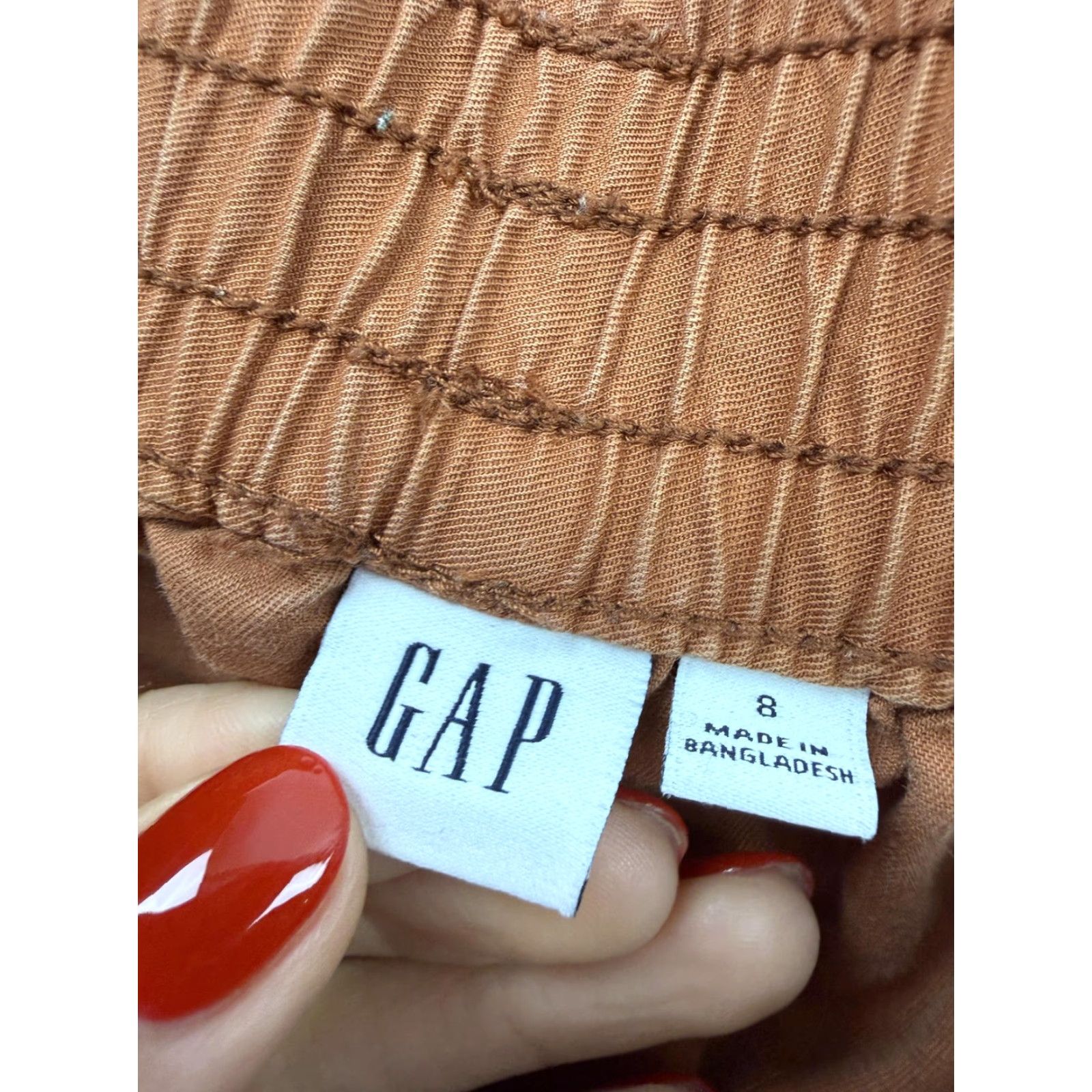 Gap Gap Pants Womens 8 Brown Pull On Straight Leg Chino Twill Elastic Waist Casual Size 30" / US 8 / IT 44 - 5 Thumbnail