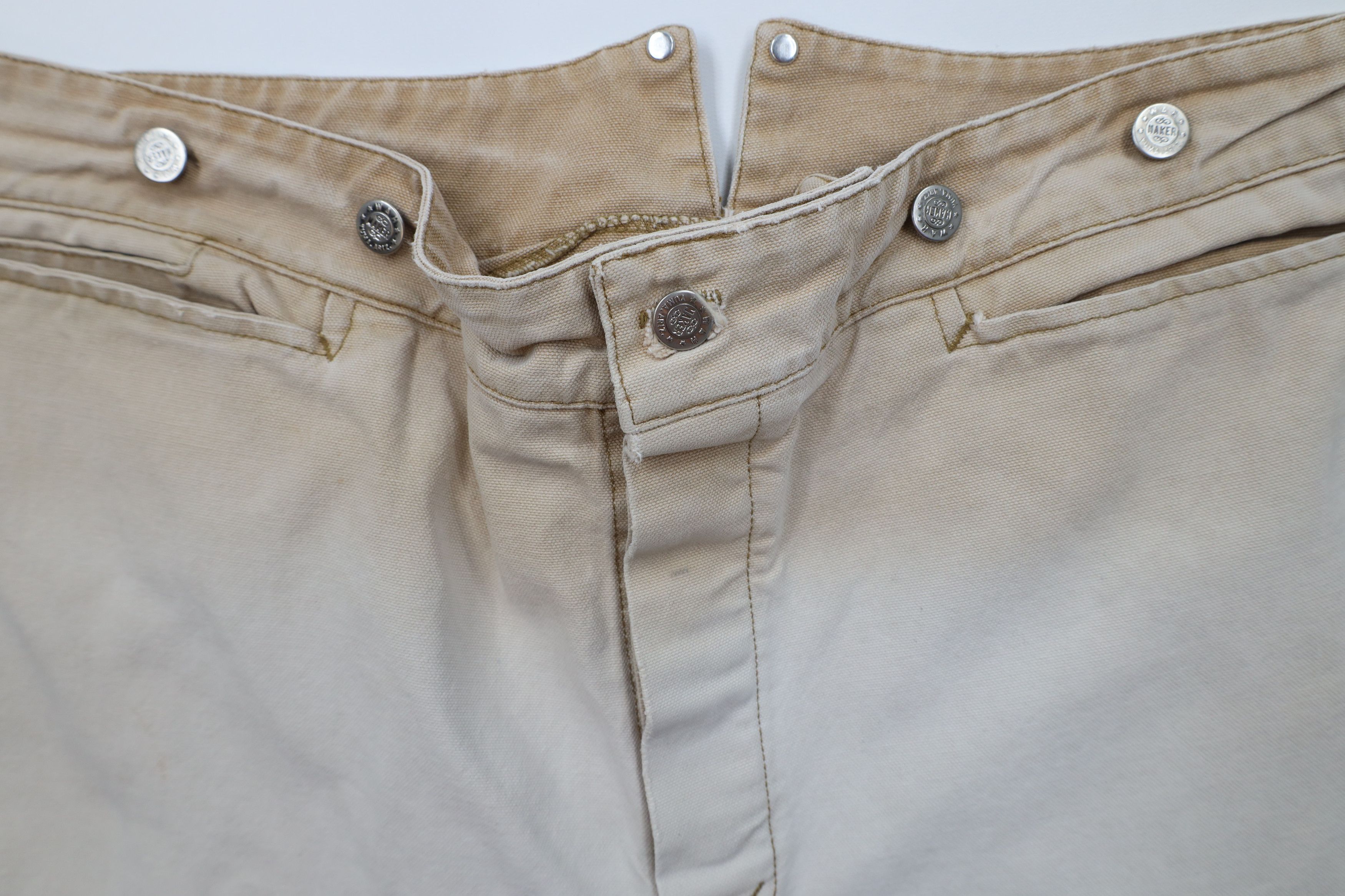 Vintage Vintage 90s Button Fly Canvas Tie Back Pants Brown USA Size US 42 / EU 58 - 9 Thumbnail