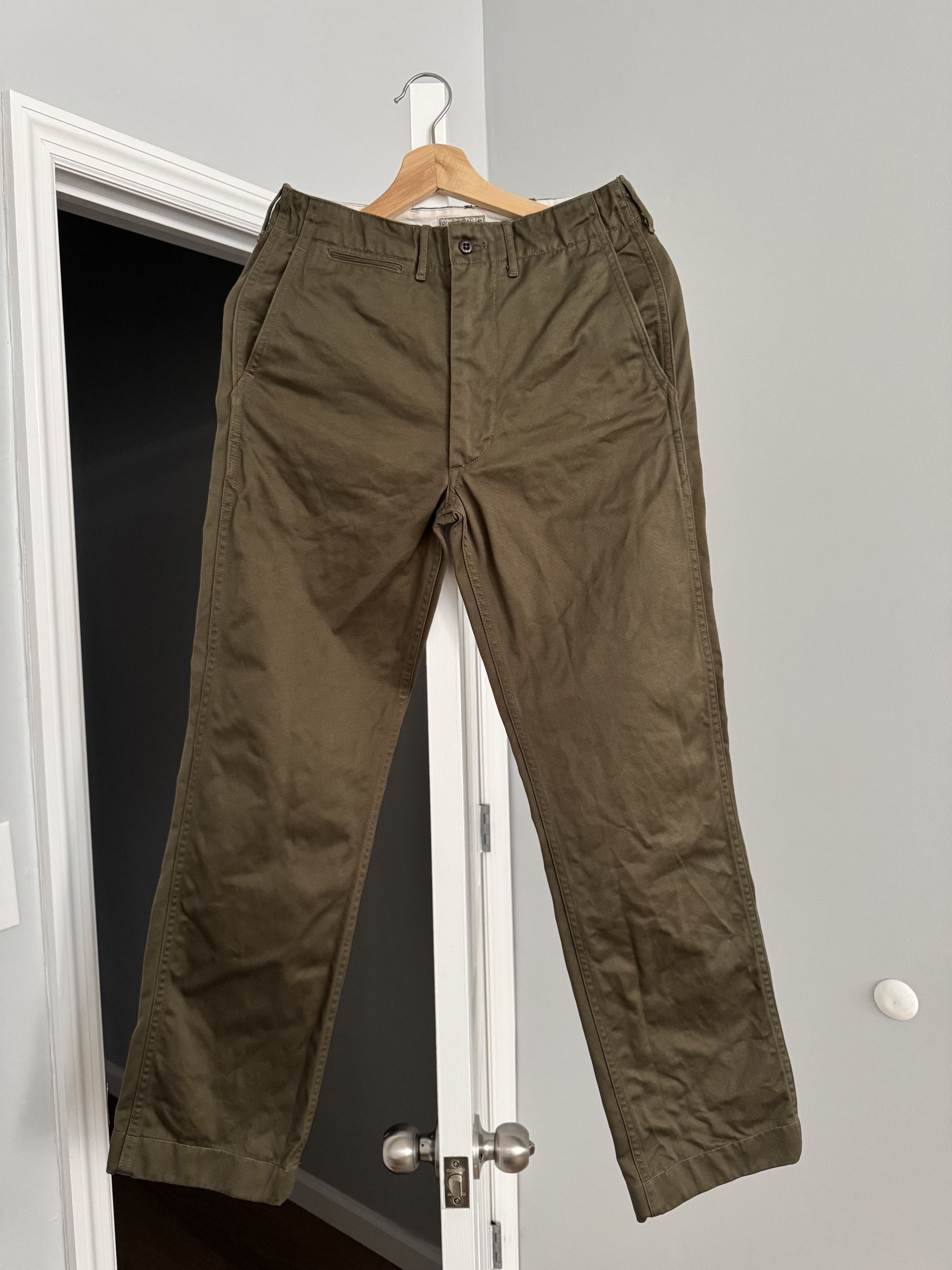 Buzz Rickson's BUZZ RICKSON'S BR40025 Original Spec. Chino Olive 29 x 29.5 Size US 29 - 7 Thumbnail