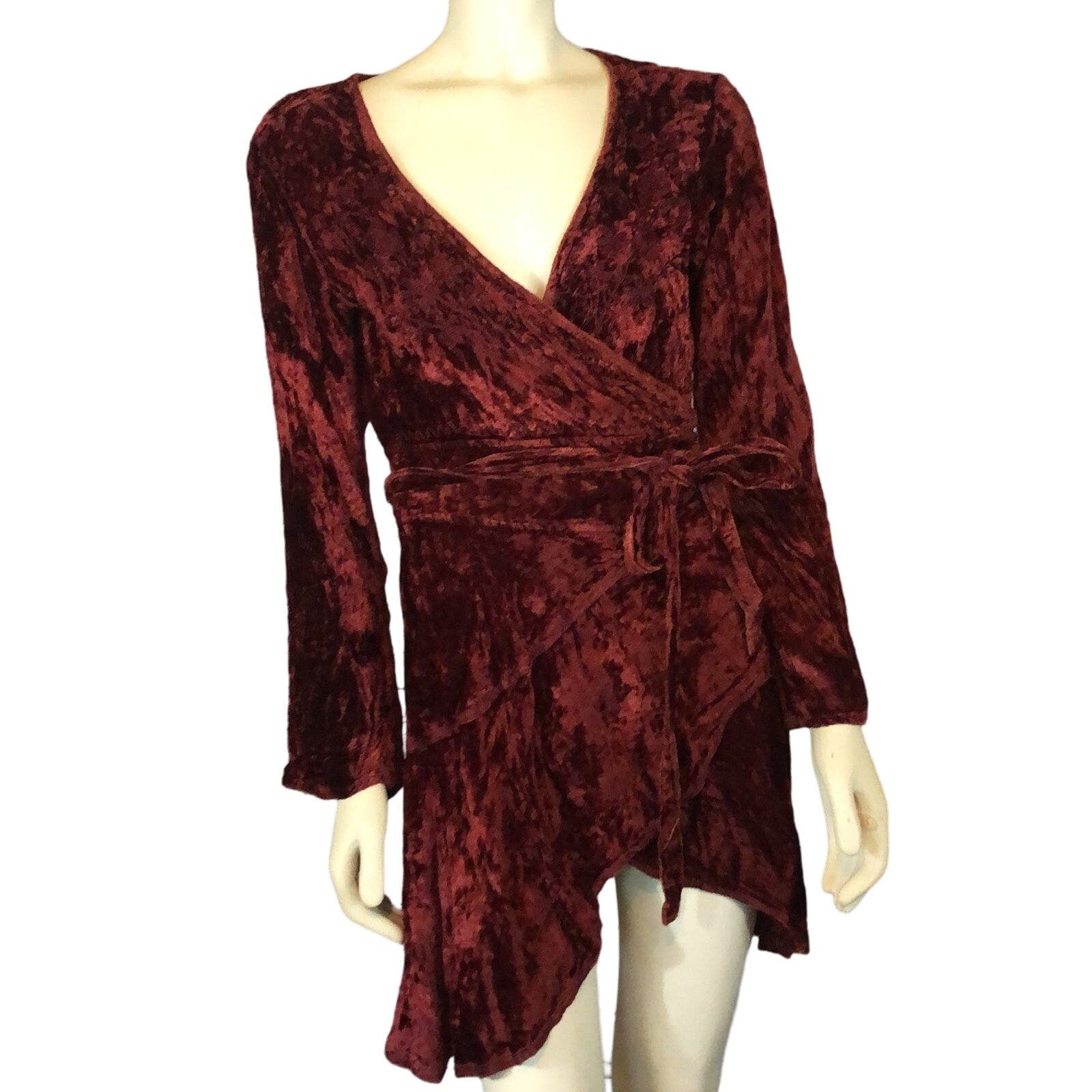 Vtg Kaush Collections Crushed Velvet wrap high low top med